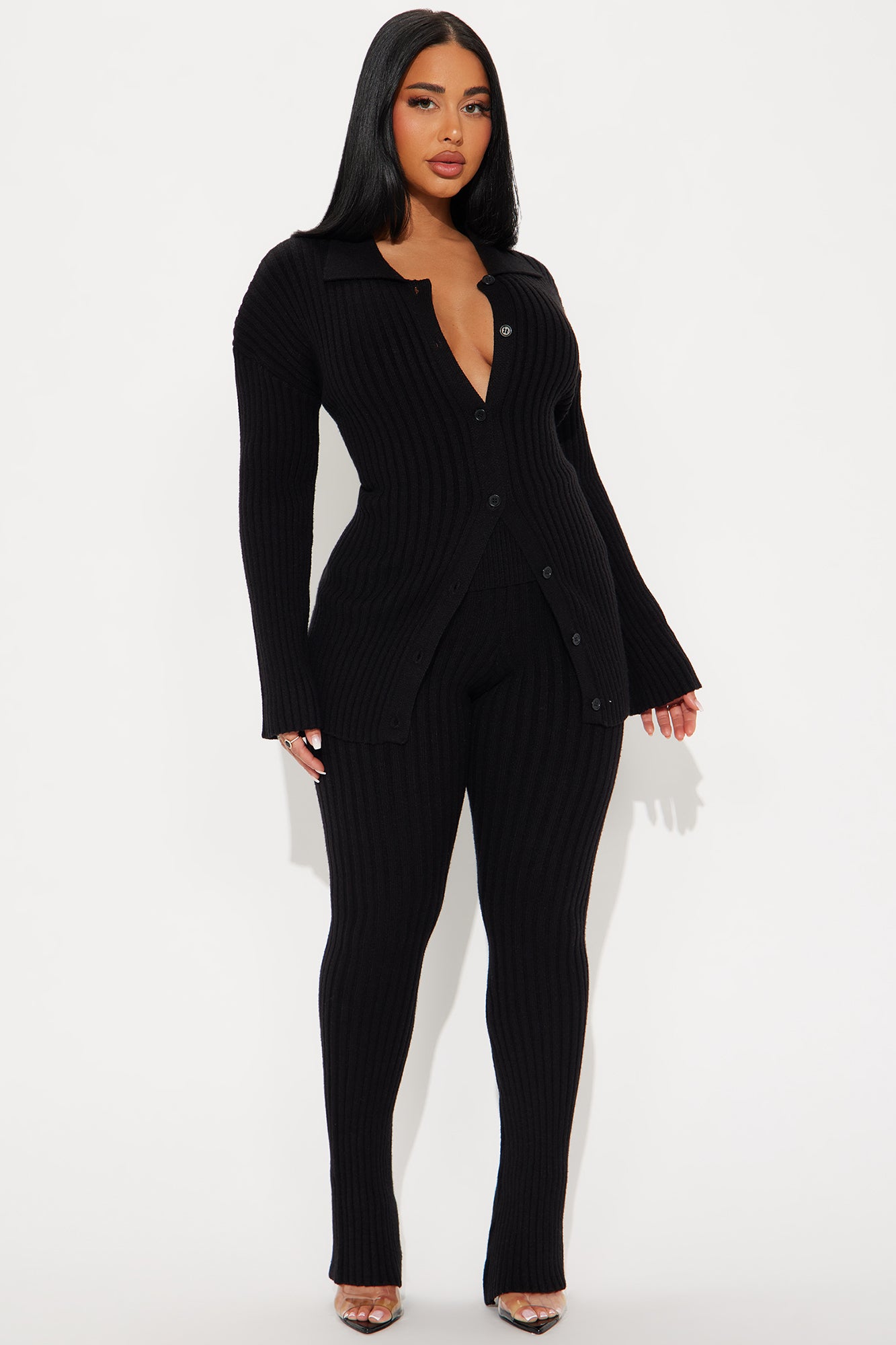 Charlotte Sweater Pant Set - Black