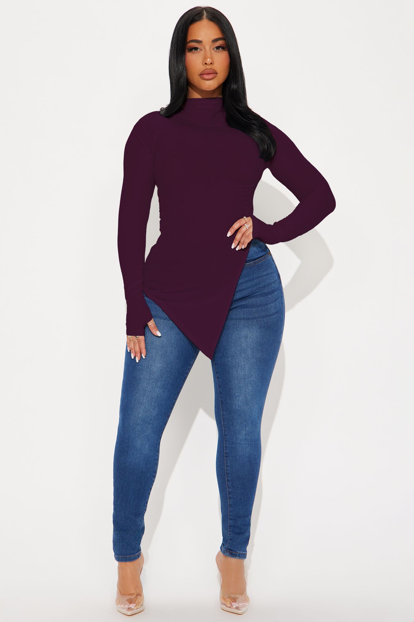 Harmony Ribbed Top - Plum