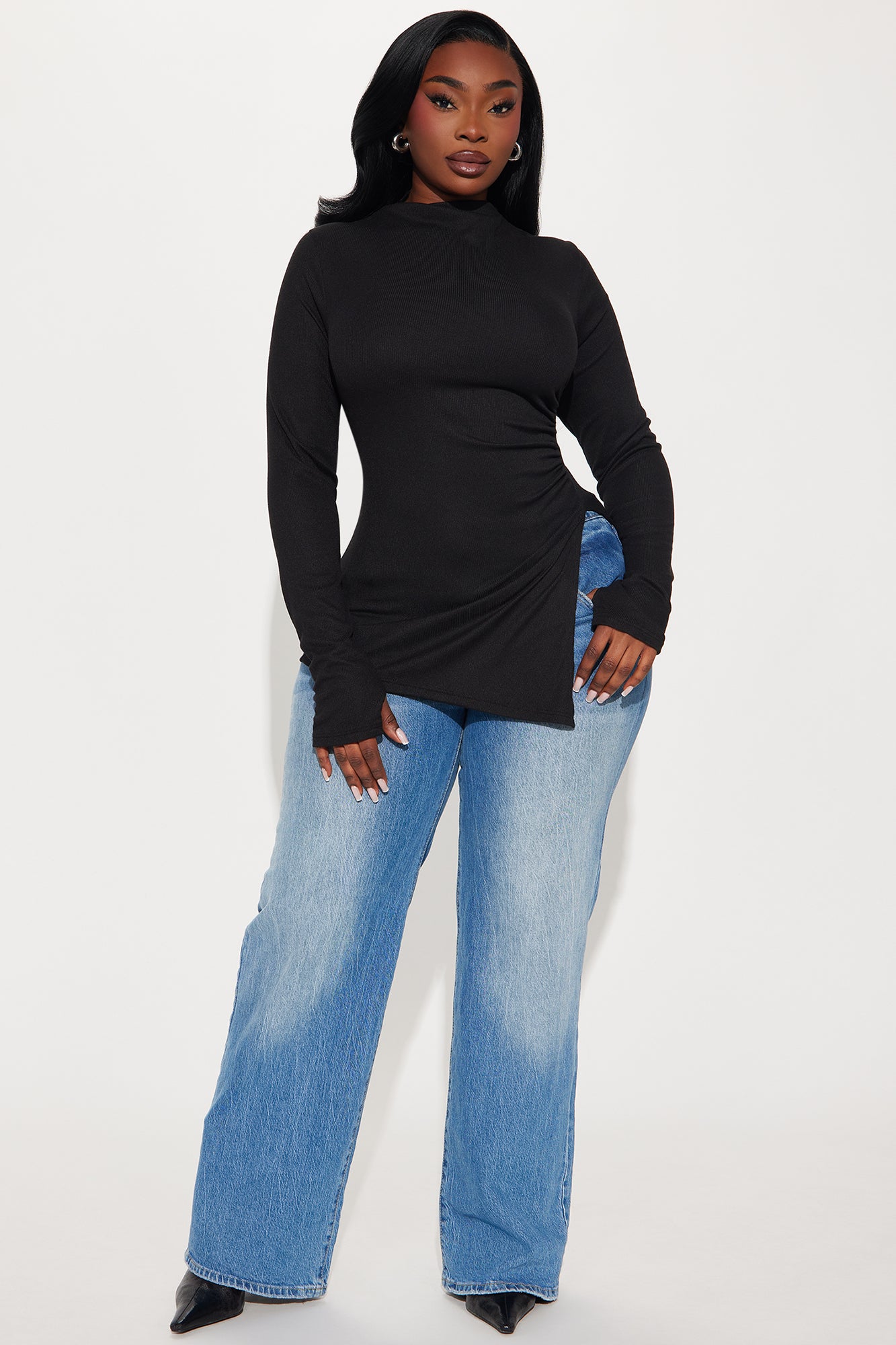Harmony Ribbed Top - Black
