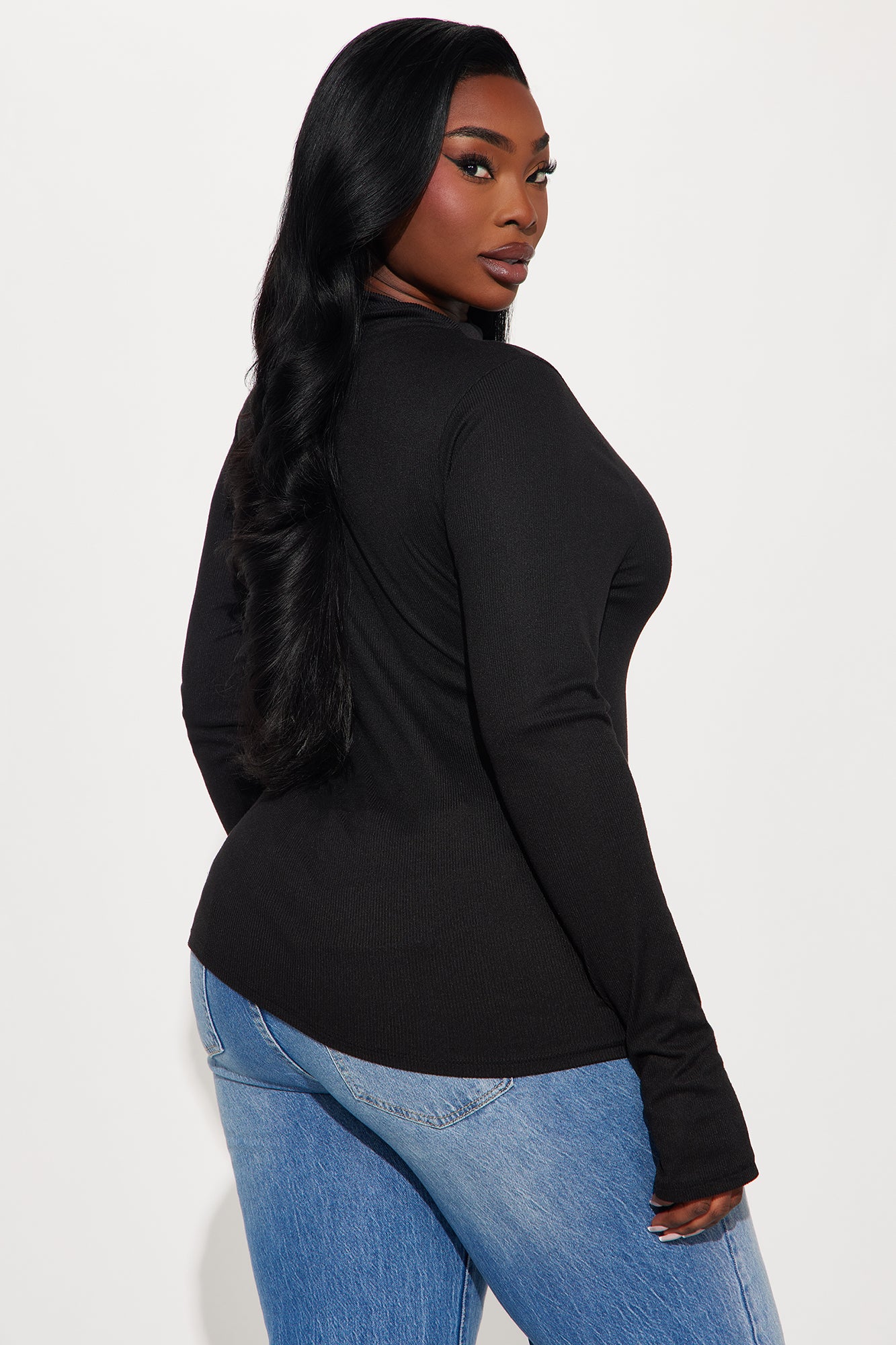 Harmony Ribbed Top - Black