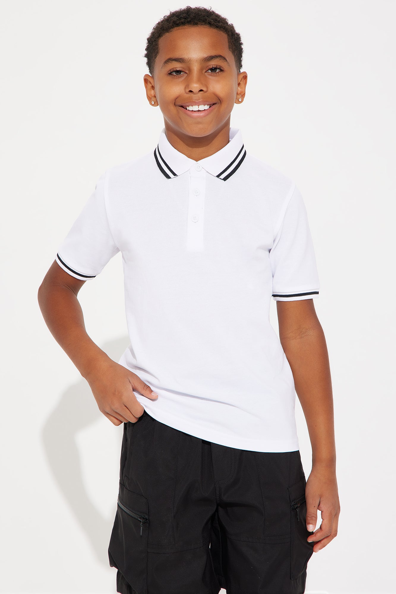 Mini Wilson Short Sleeve Polo - White