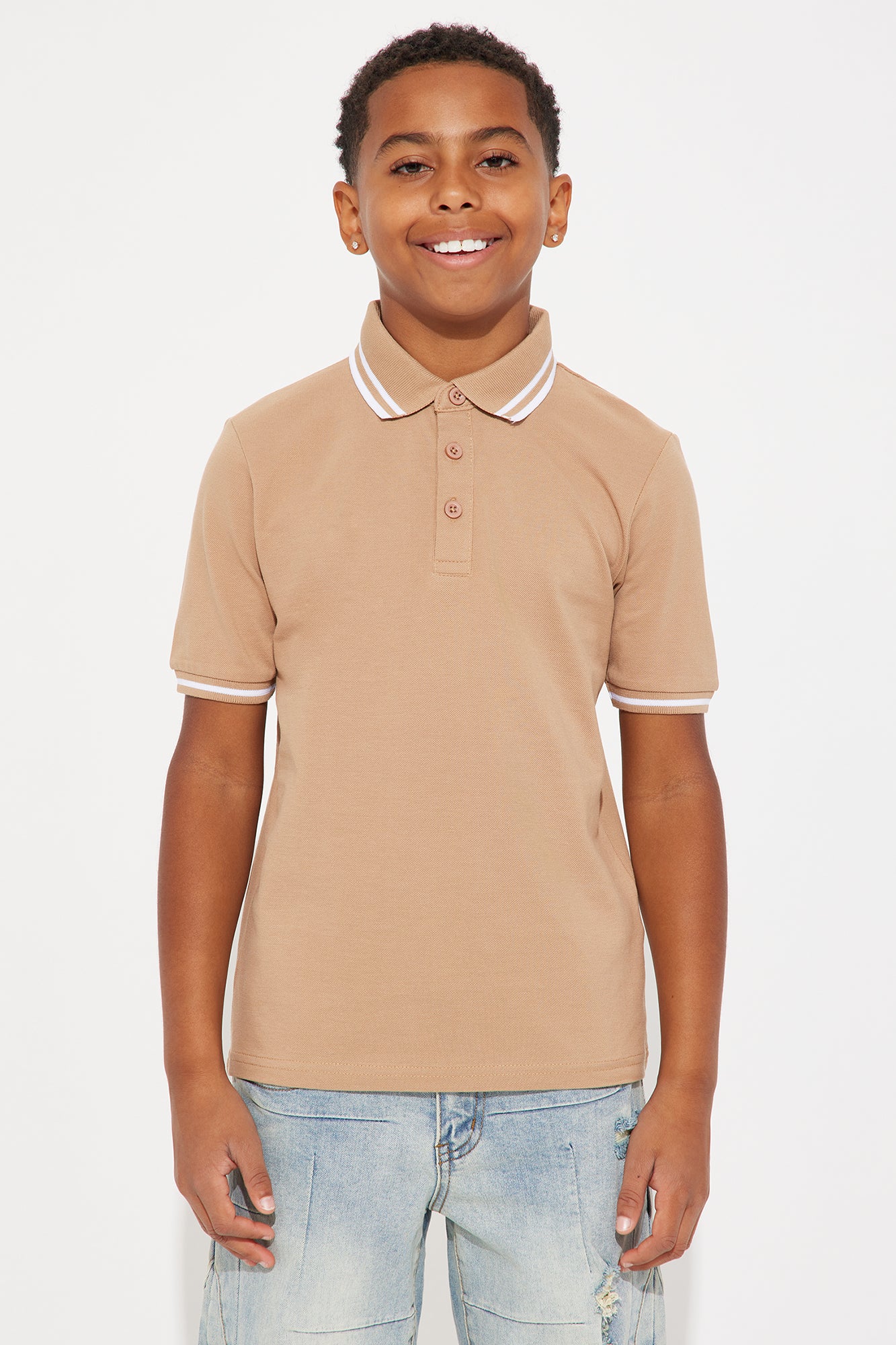Mini Wilson Short Sleeve Polo - Khaki