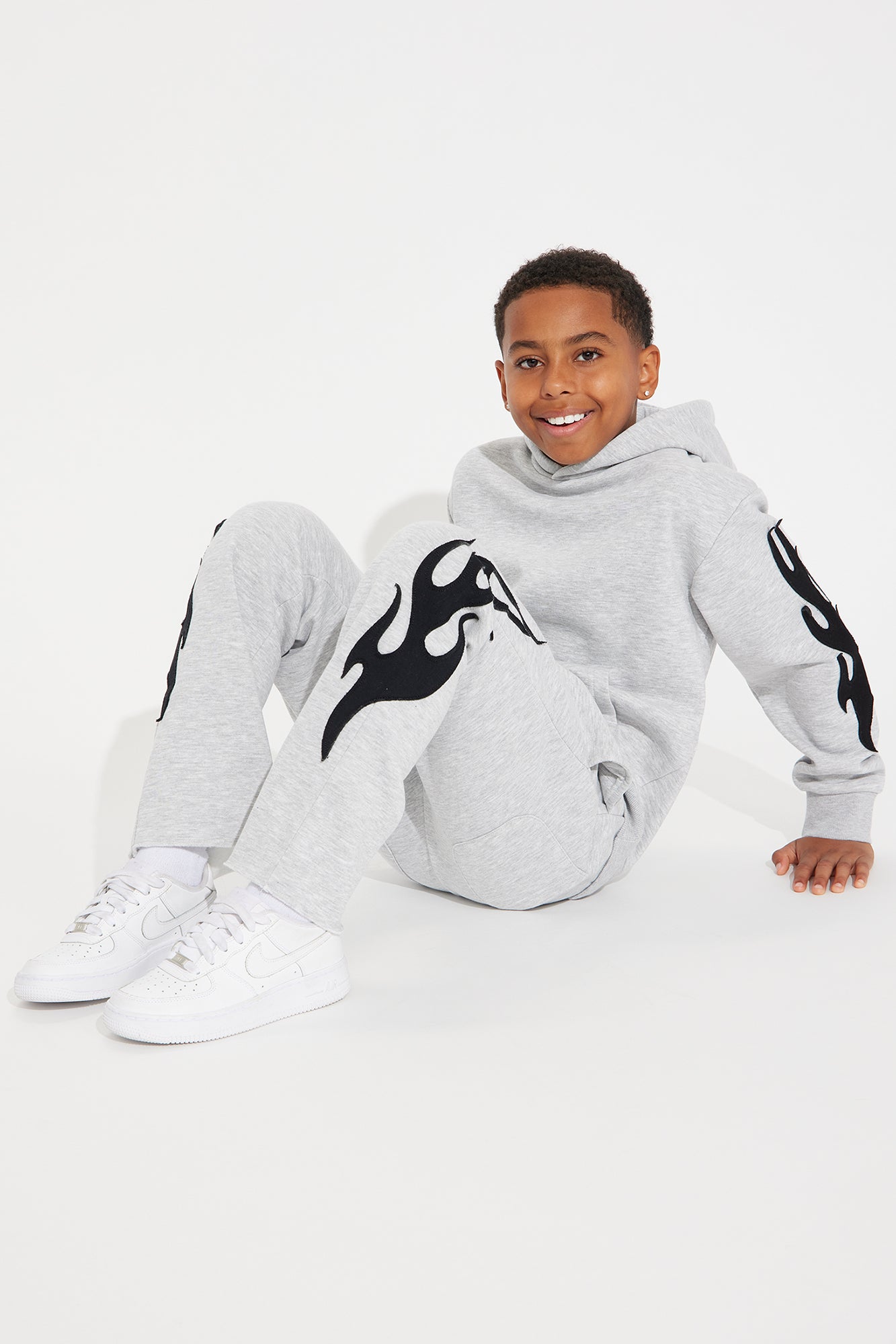 Mini Flame Time Tyson Hoodie - Heather Grey