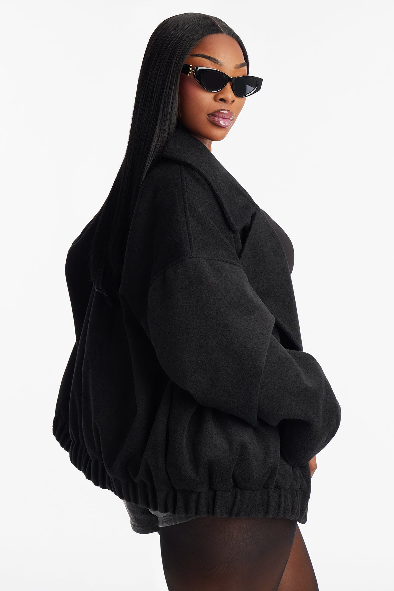 Oaklynn Oversized Slouch Coat - Black