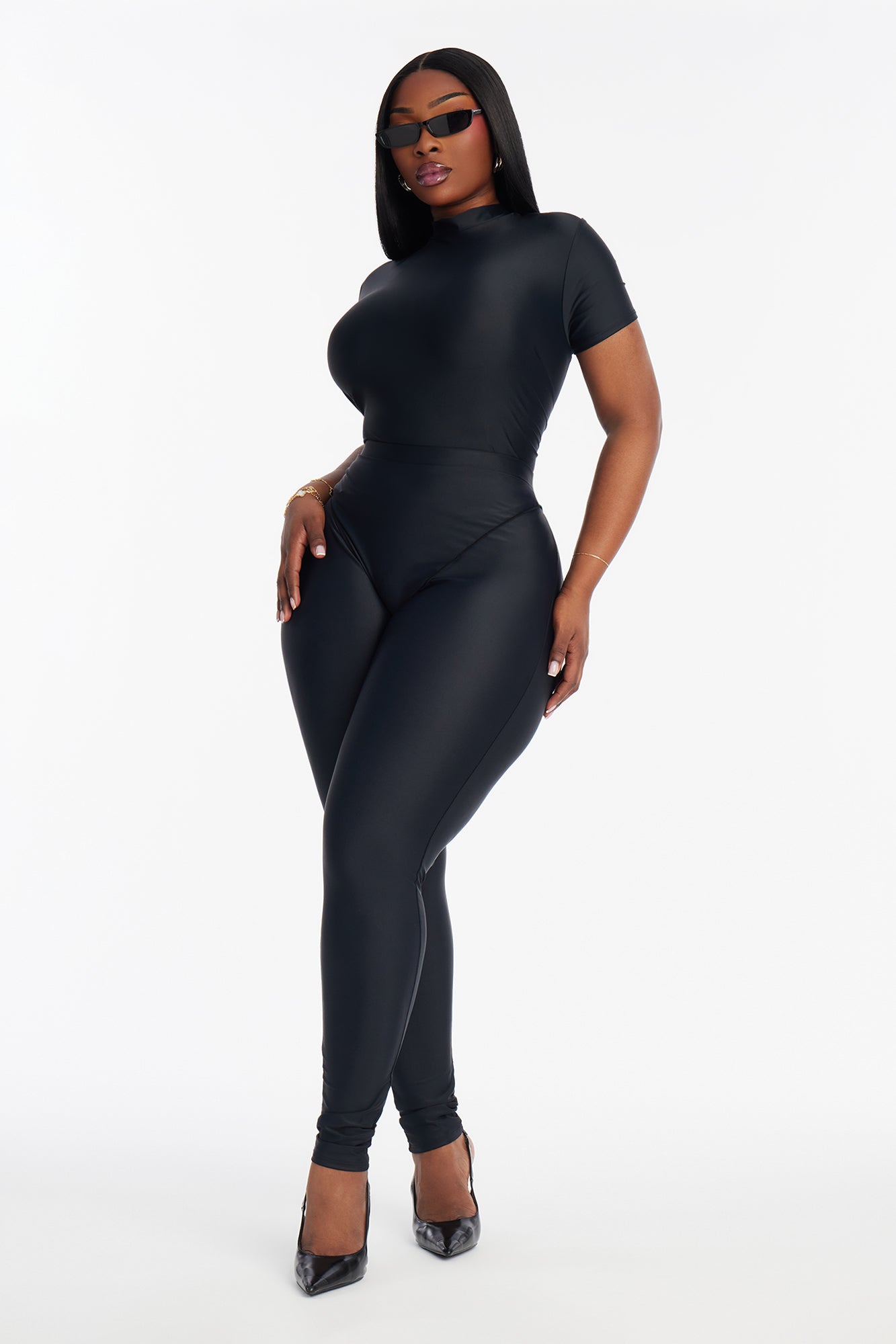 Isabelle High Neck Legging Set - Black