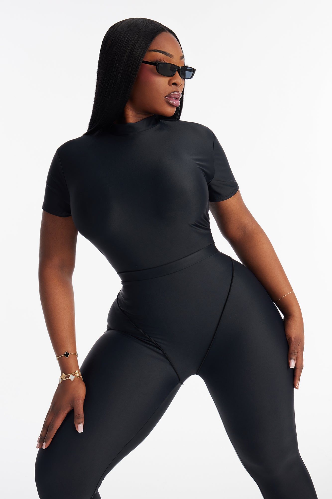 Isabelle High Neck Legging Set - Black