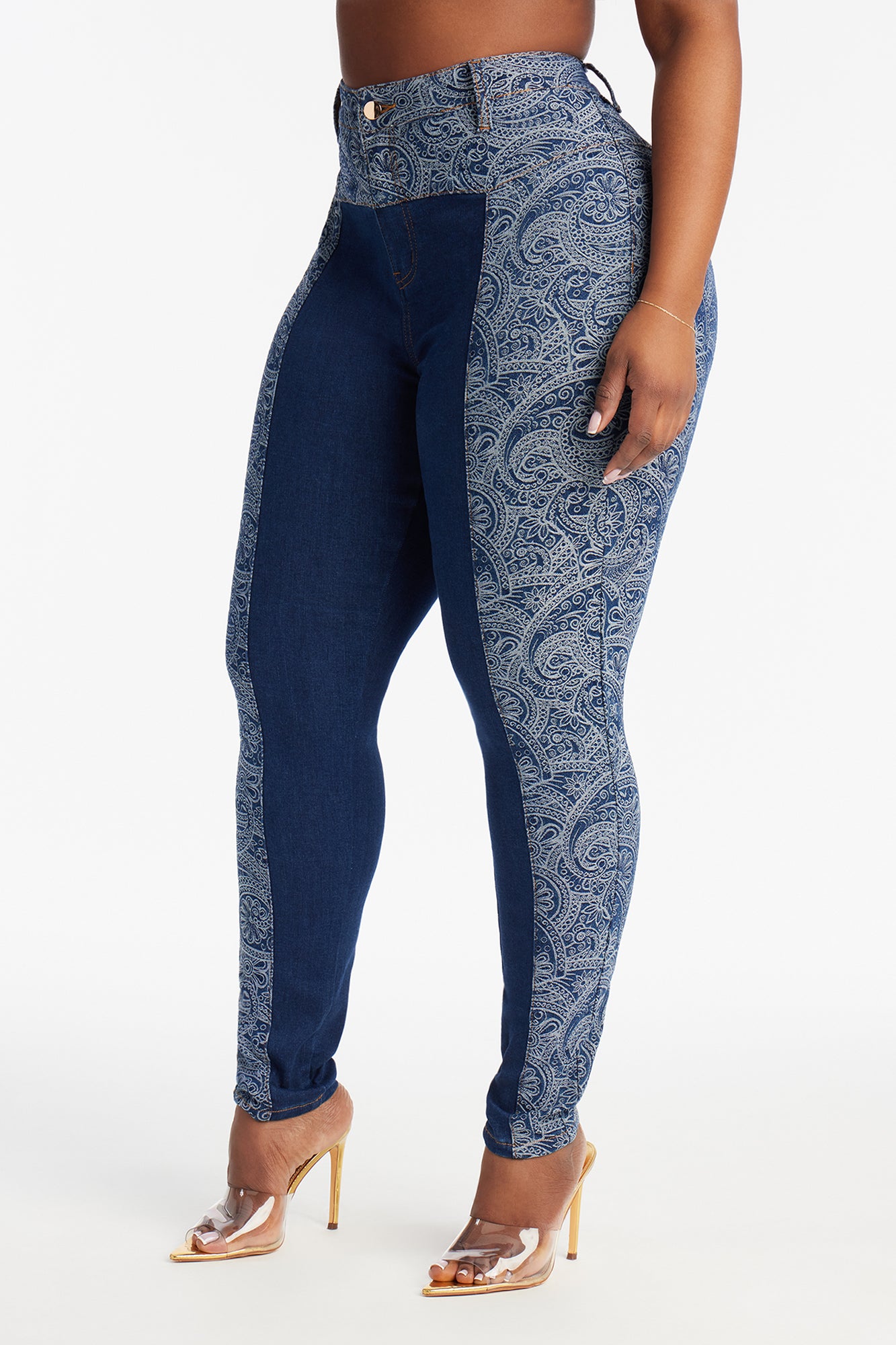 Parker Paisley Skinny Jeans - Dark Wash