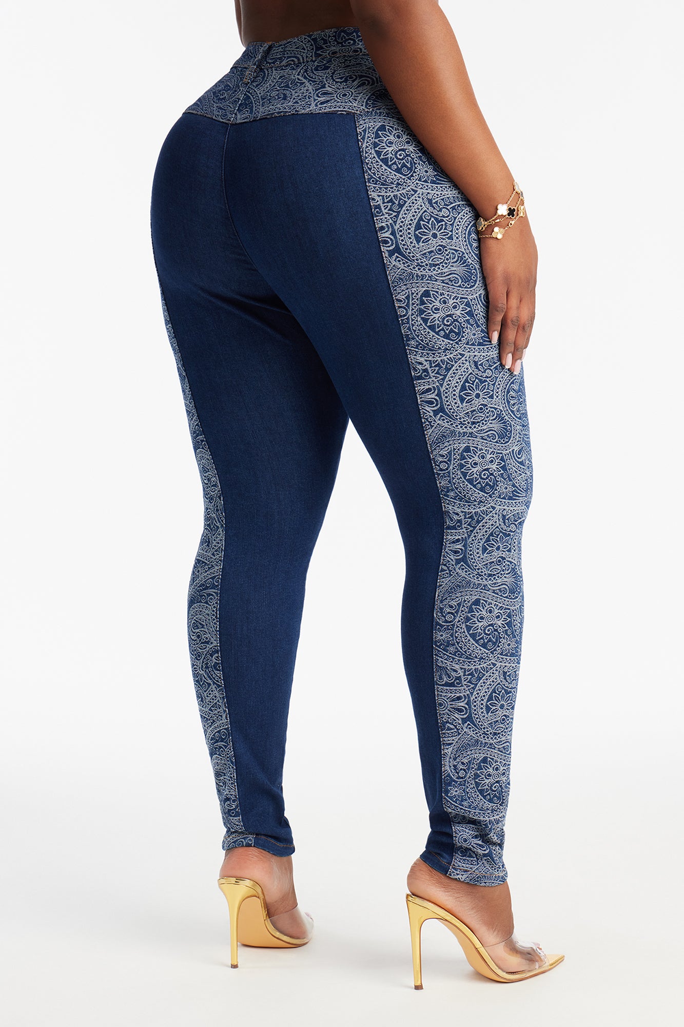 Parker Paisley Skinny Jeans - Dark Wash