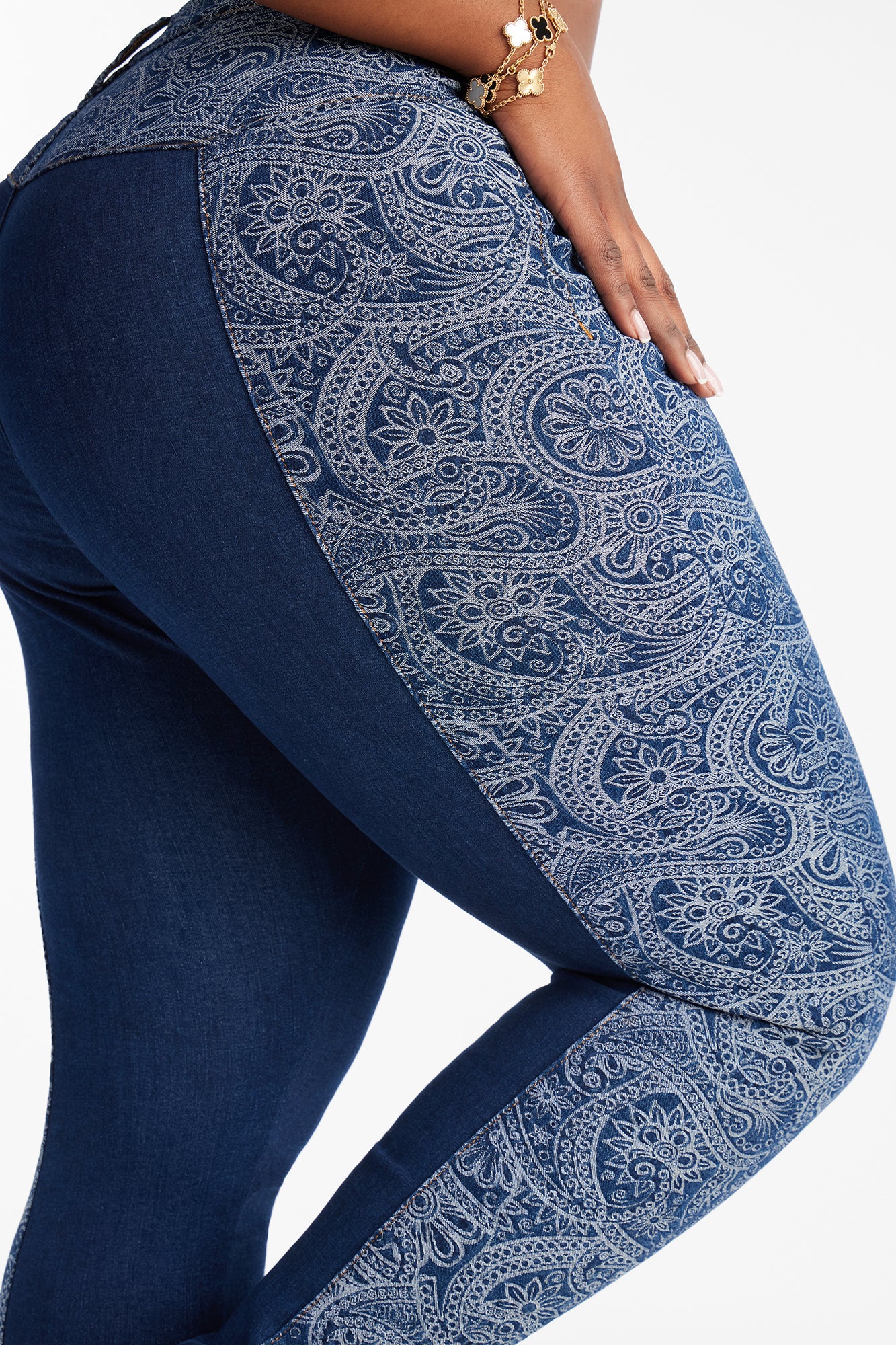 Parker Paisley Skinny Jeans - Dark Wash
