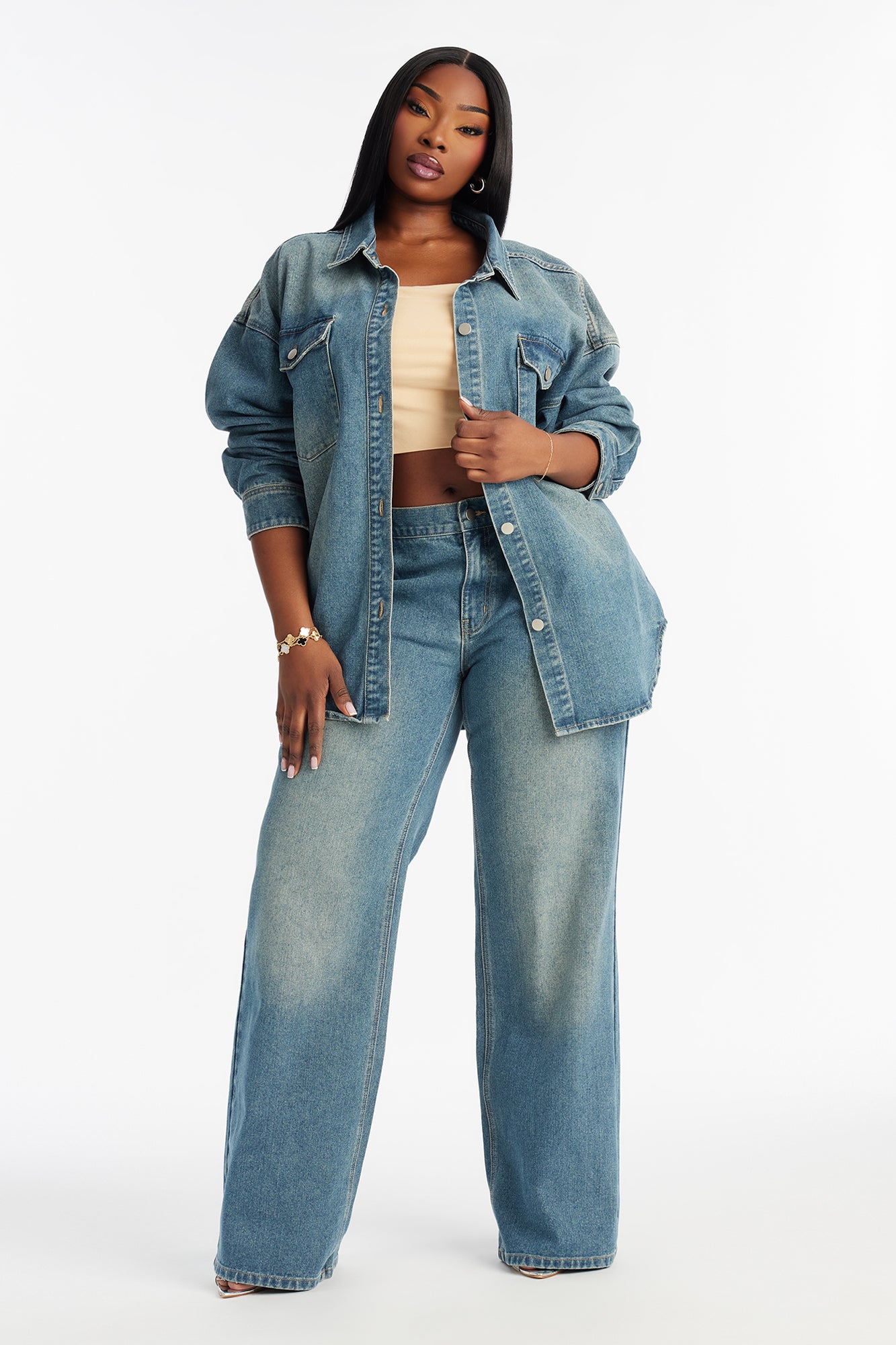 Luna Denim Shacket - Vintage Wash