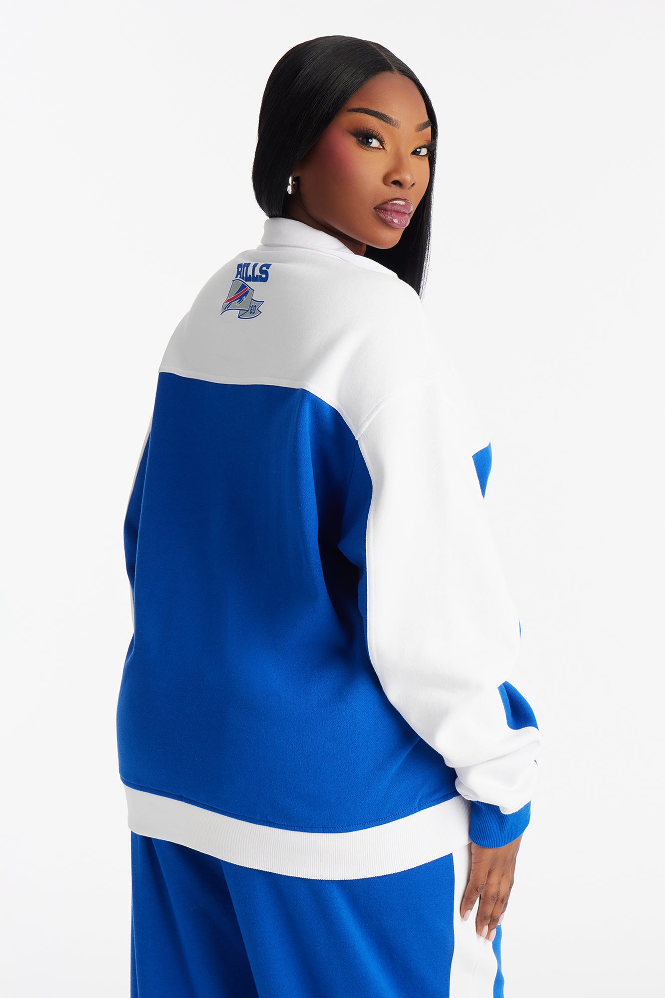 NFL Buffalo Bills Half Zip Sweatshirt - Royal/combo