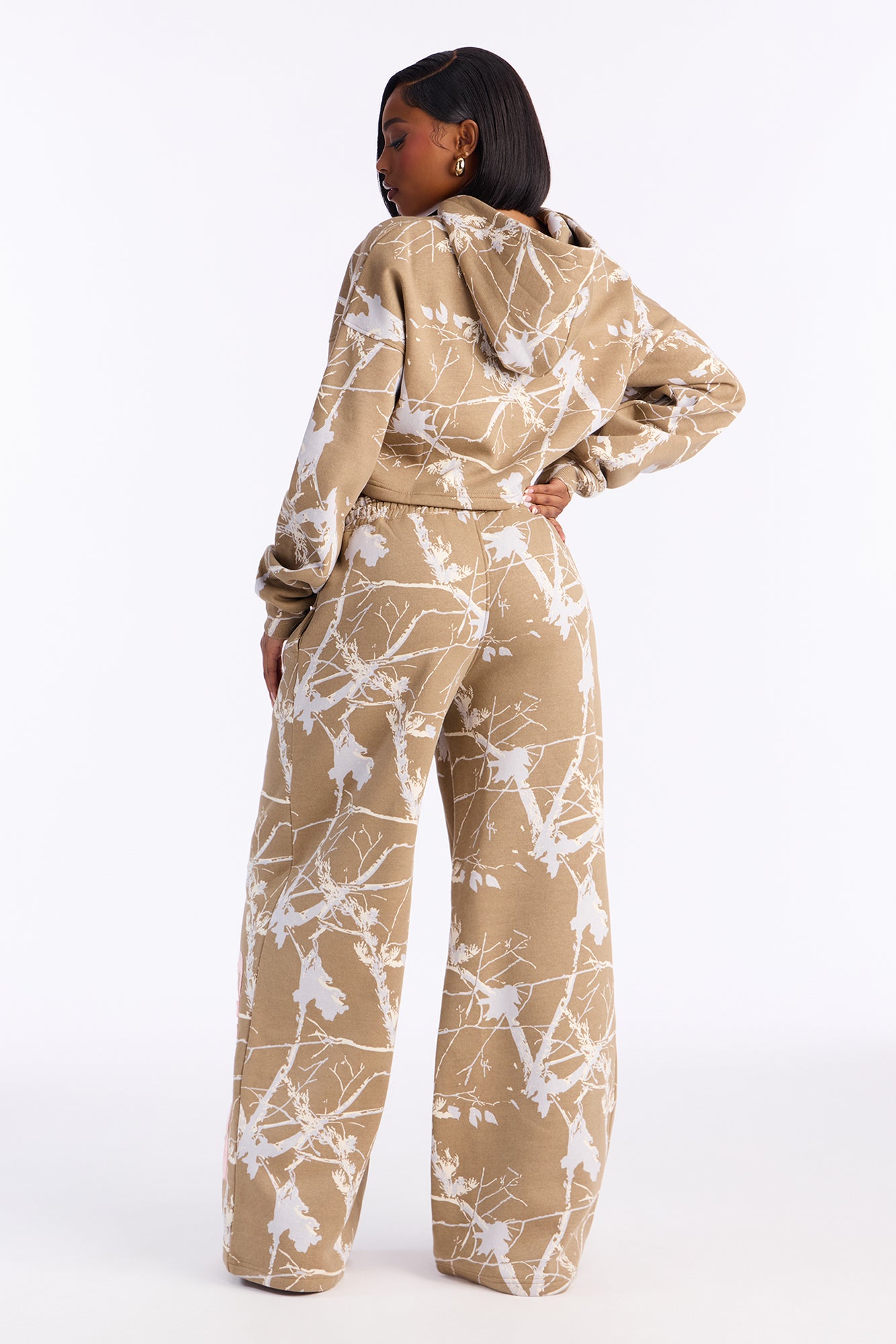 Chaos Camo Fleece Pant Set - Taupe