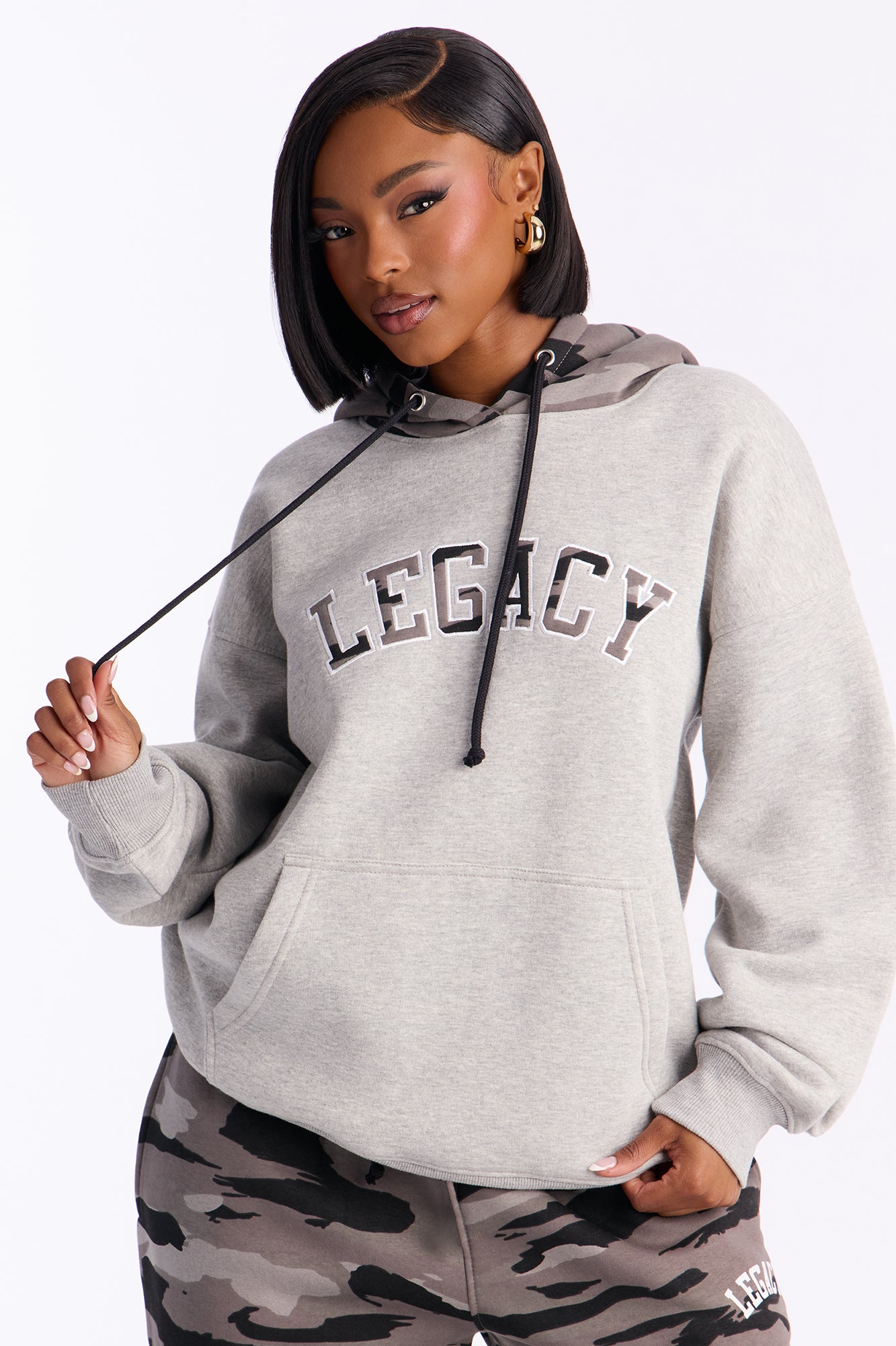 Legacy Camo Fleece Pant Set - Grey/combo