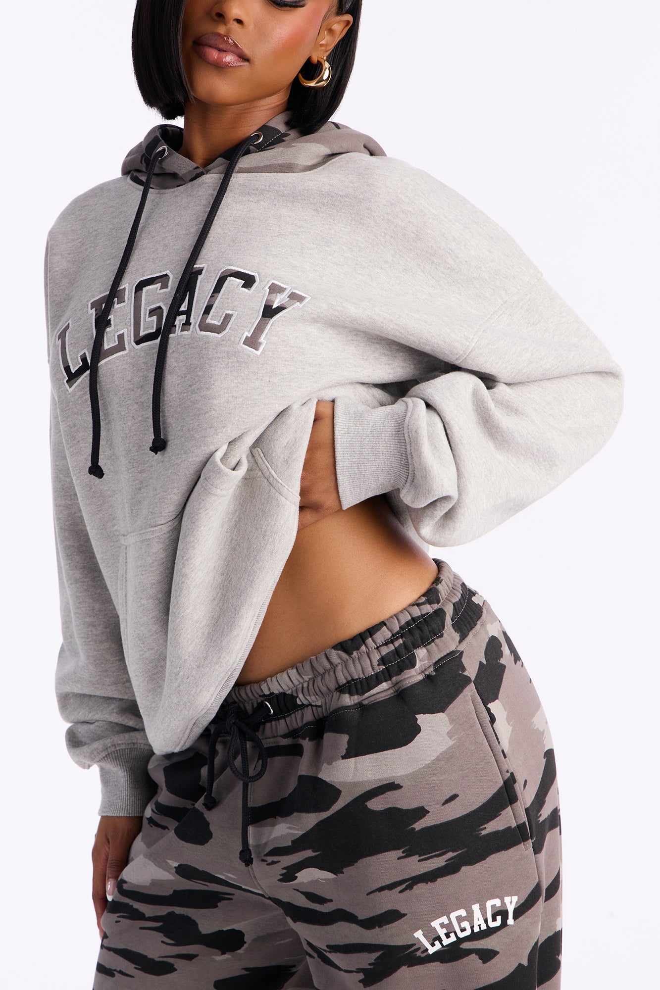 Legacy Camo Fleece Pant Set - Grey/combo