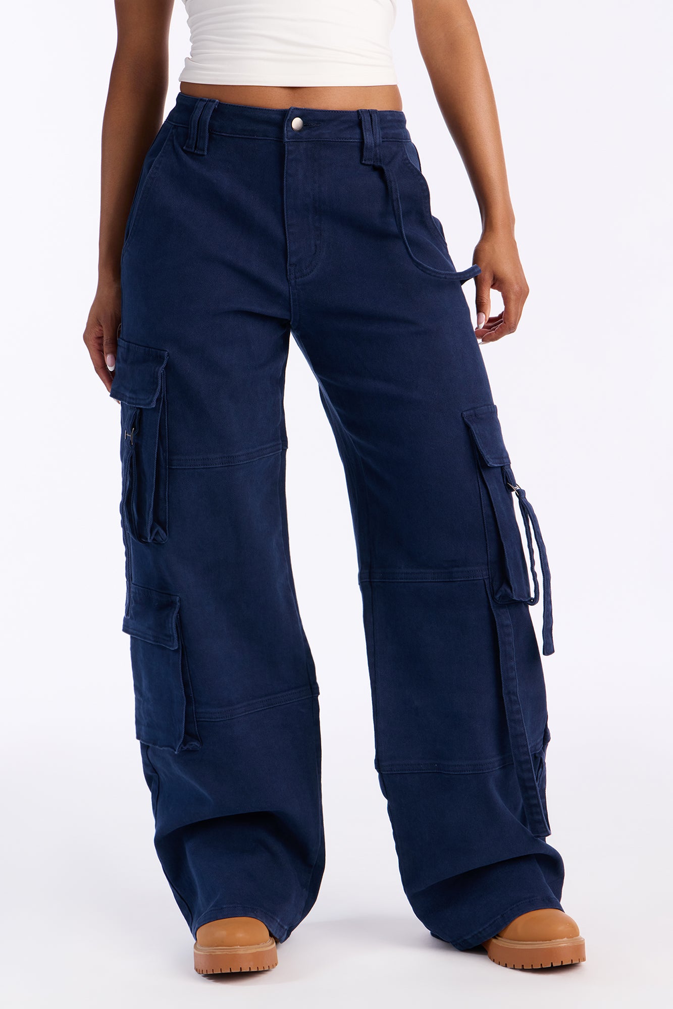 Desi Mineral Wash Cargo Pant - Navy