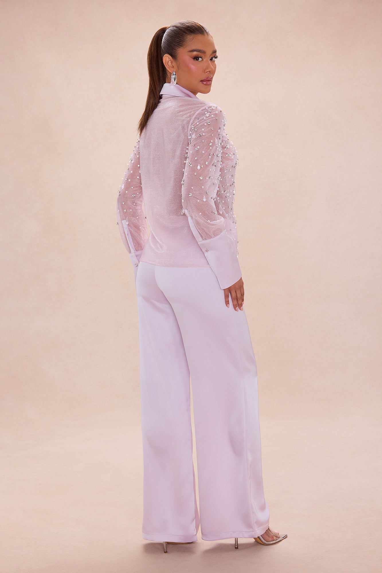 Athena Embellished Pant Set - Pink
