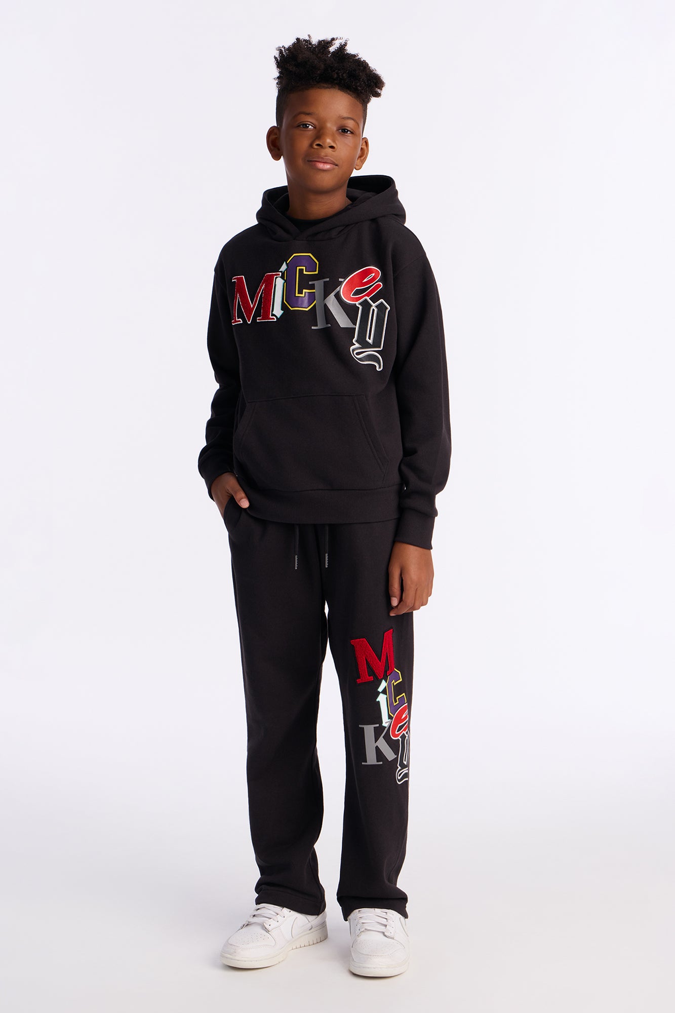 Mini Disney Mickey Patch Wide Fit Sweatpants - Black Wash