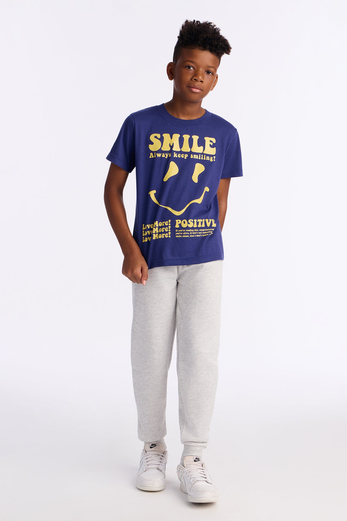 Mini Put A Smile On Jogger Pant Set - Navy/combo