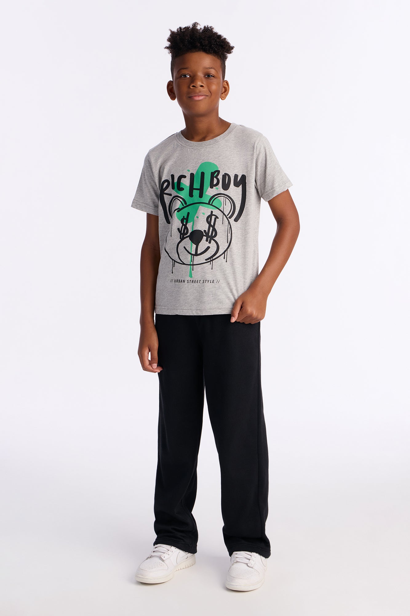 Mini Rich Boy Jogger Pant Set - Heather/Combo
