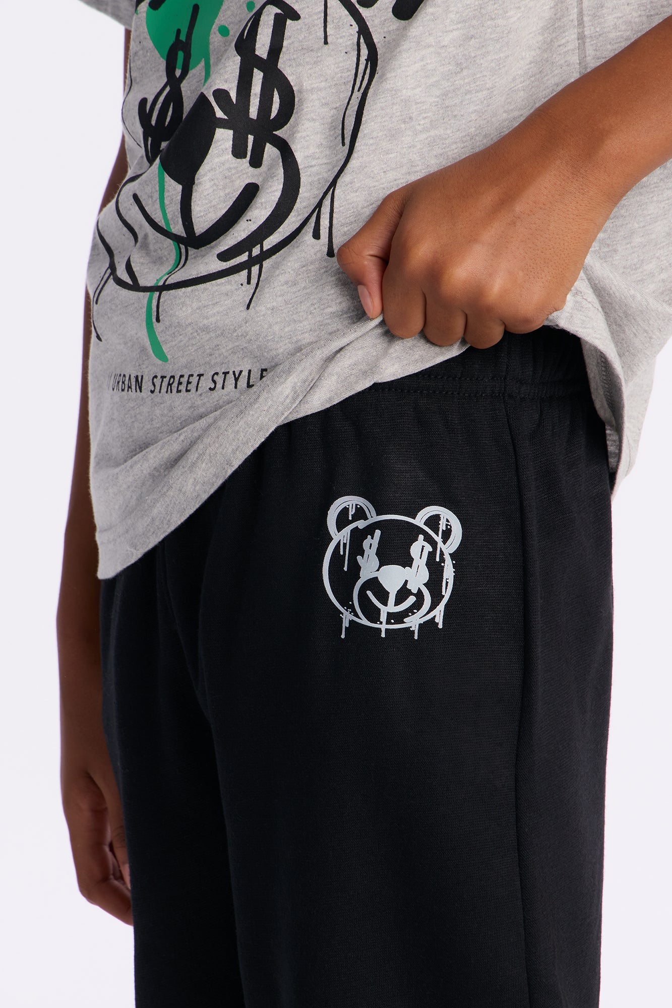 Mini Rich Boy Jogger Pant Set - Heather/Combo