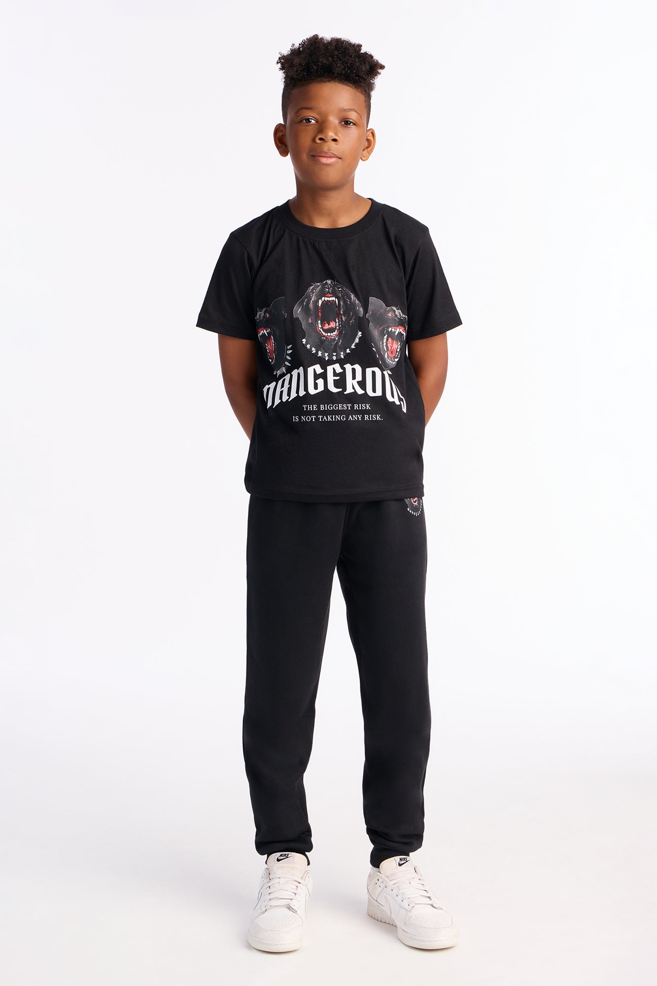 Mini Dangerous Dogs Jogger Pant Set - Black