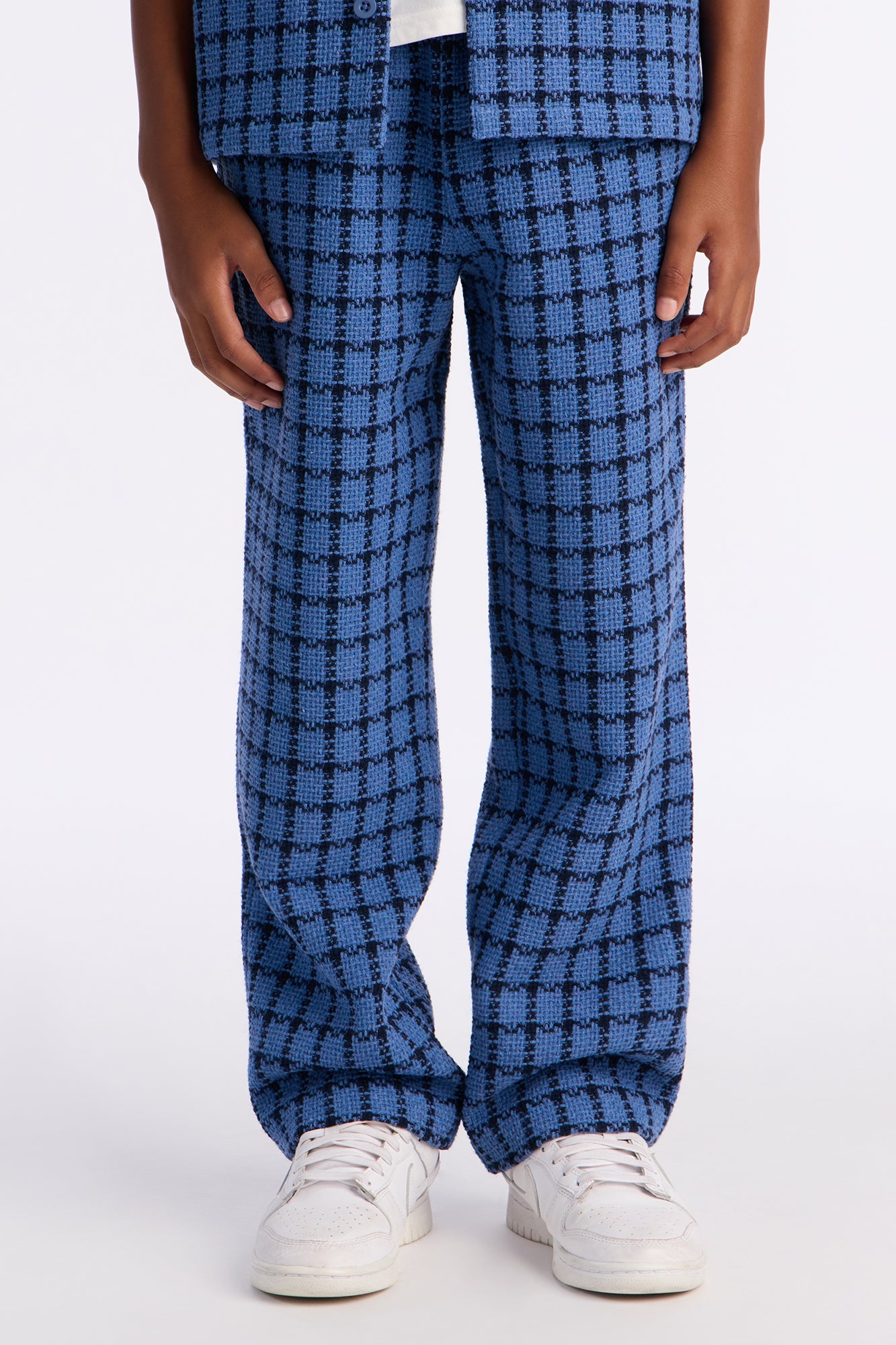Mini Baggy Tweed Theory Pant - Blue