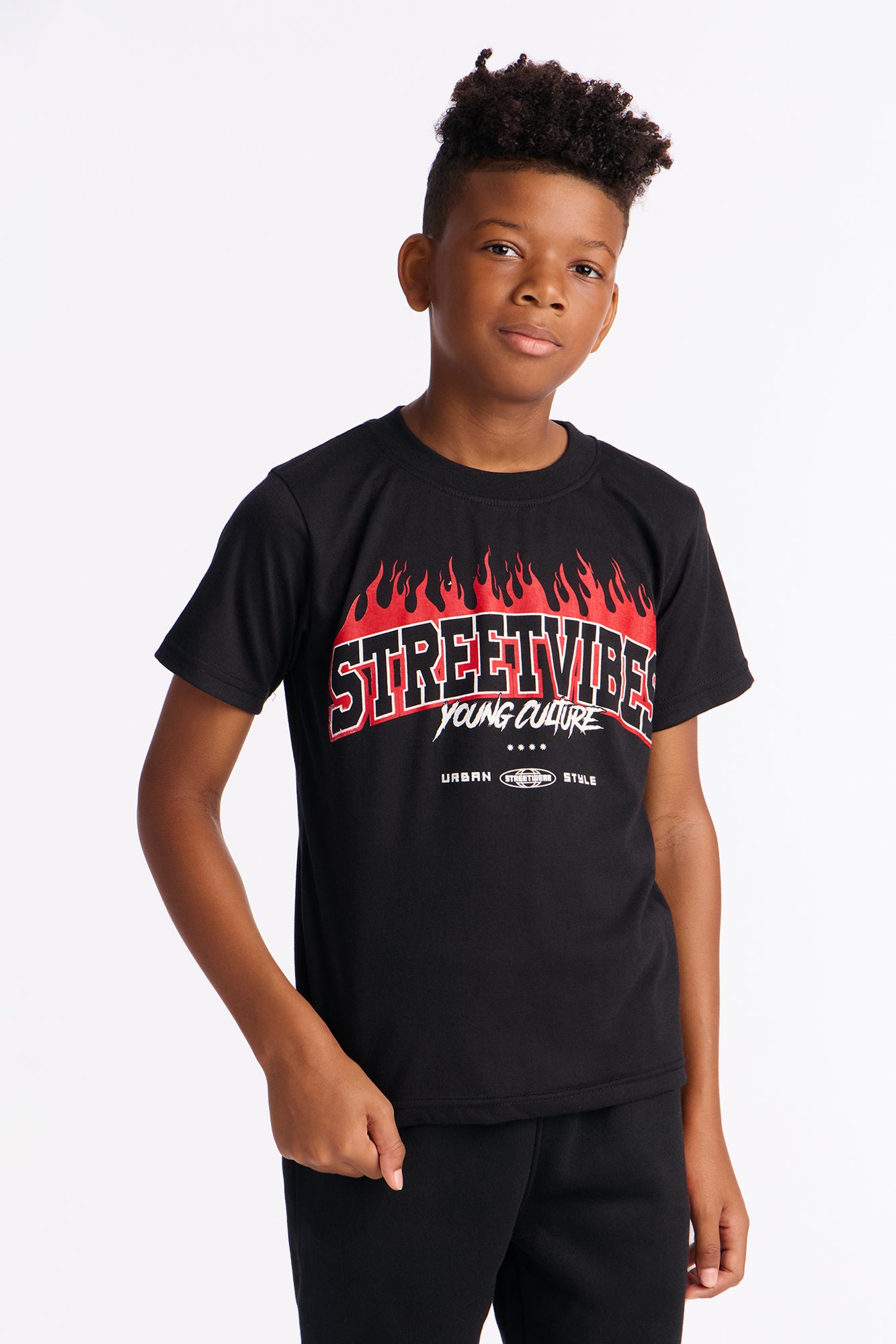 Mini Street Vibes Jogger Pant Set - Black