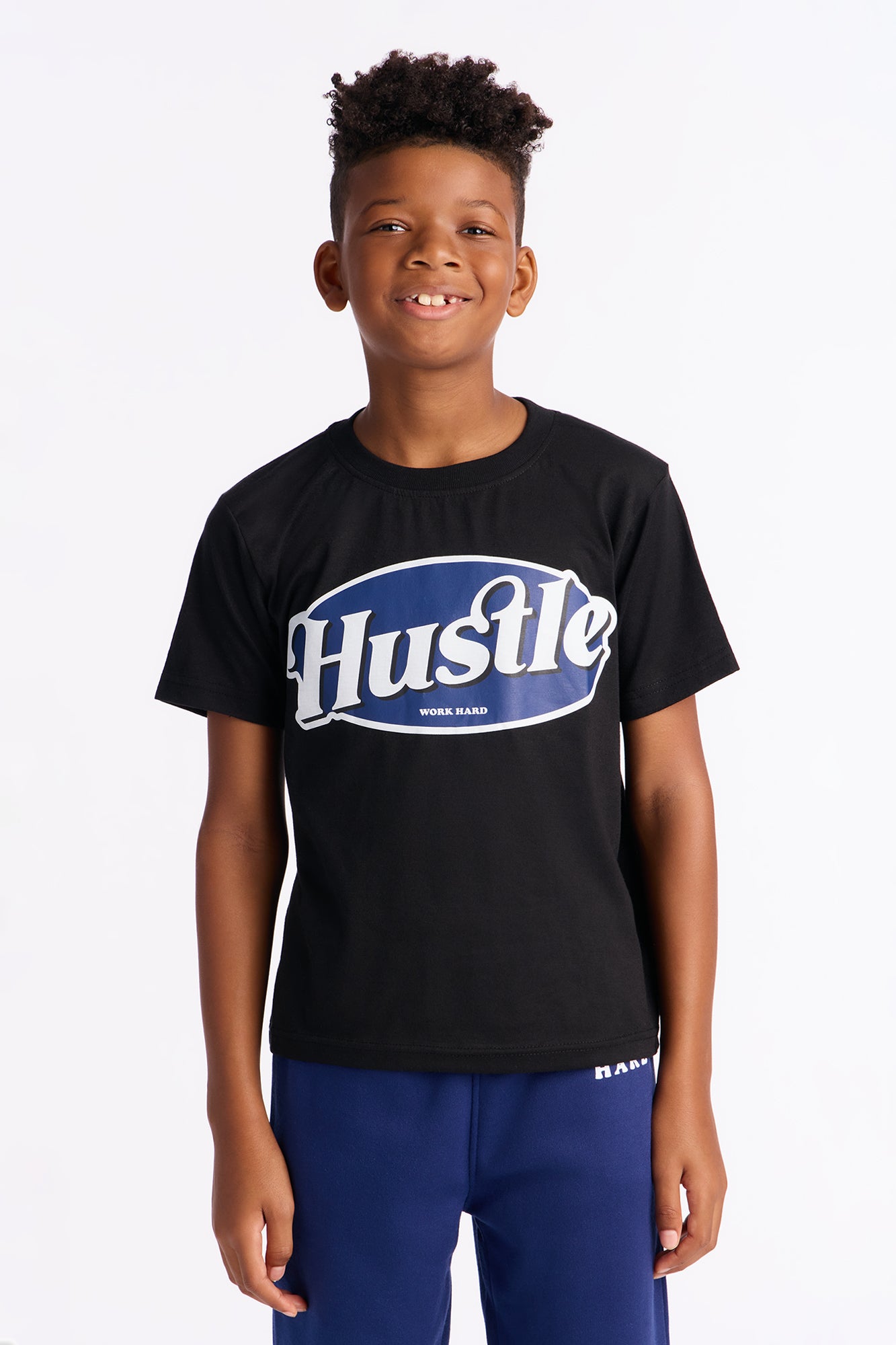 Mini Hustle And Work Hard Jogger Pant Set - Black/combo