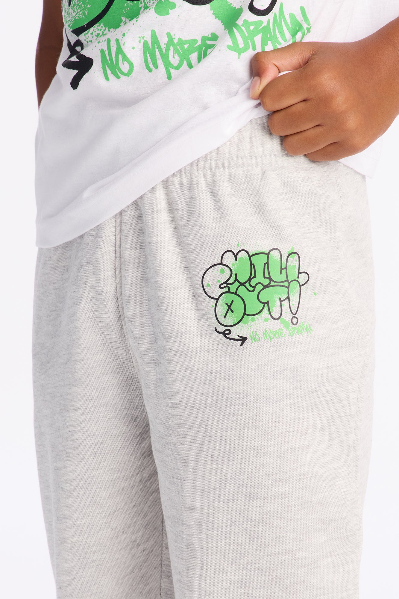 Mini Chill Out Straight Leg Pant Set - White/combo