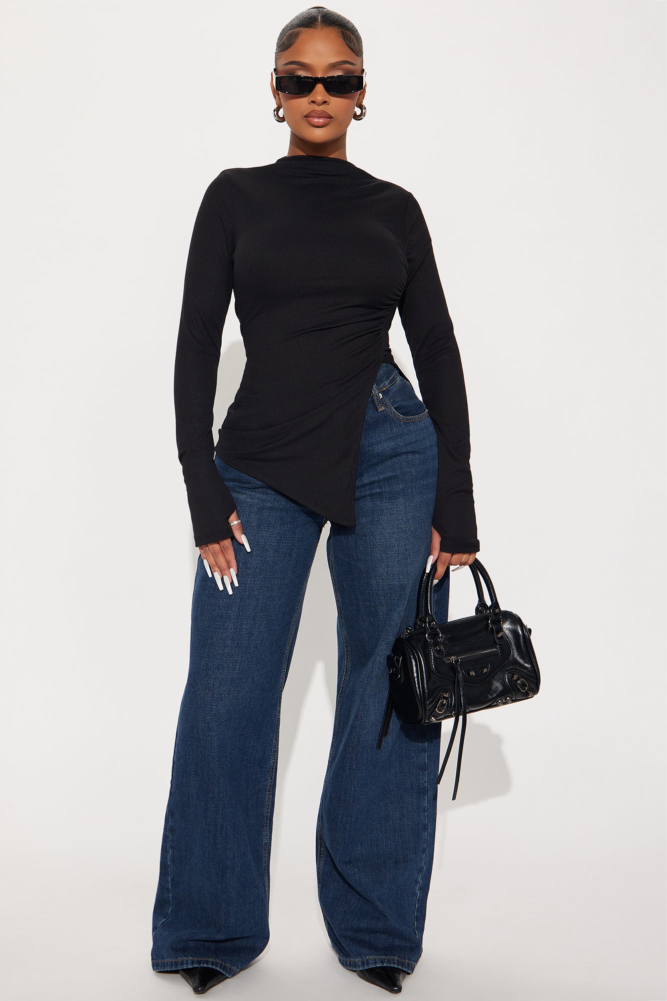 Harmony Ribbed Top - Black