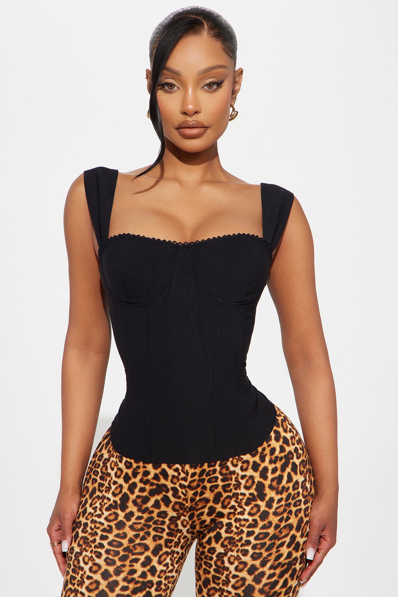 Always Around You Corset Top - Black