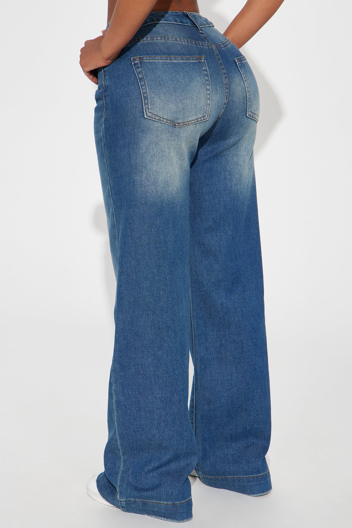 Tall Nia Non Stretch Baggy Jeans - Medium Wash