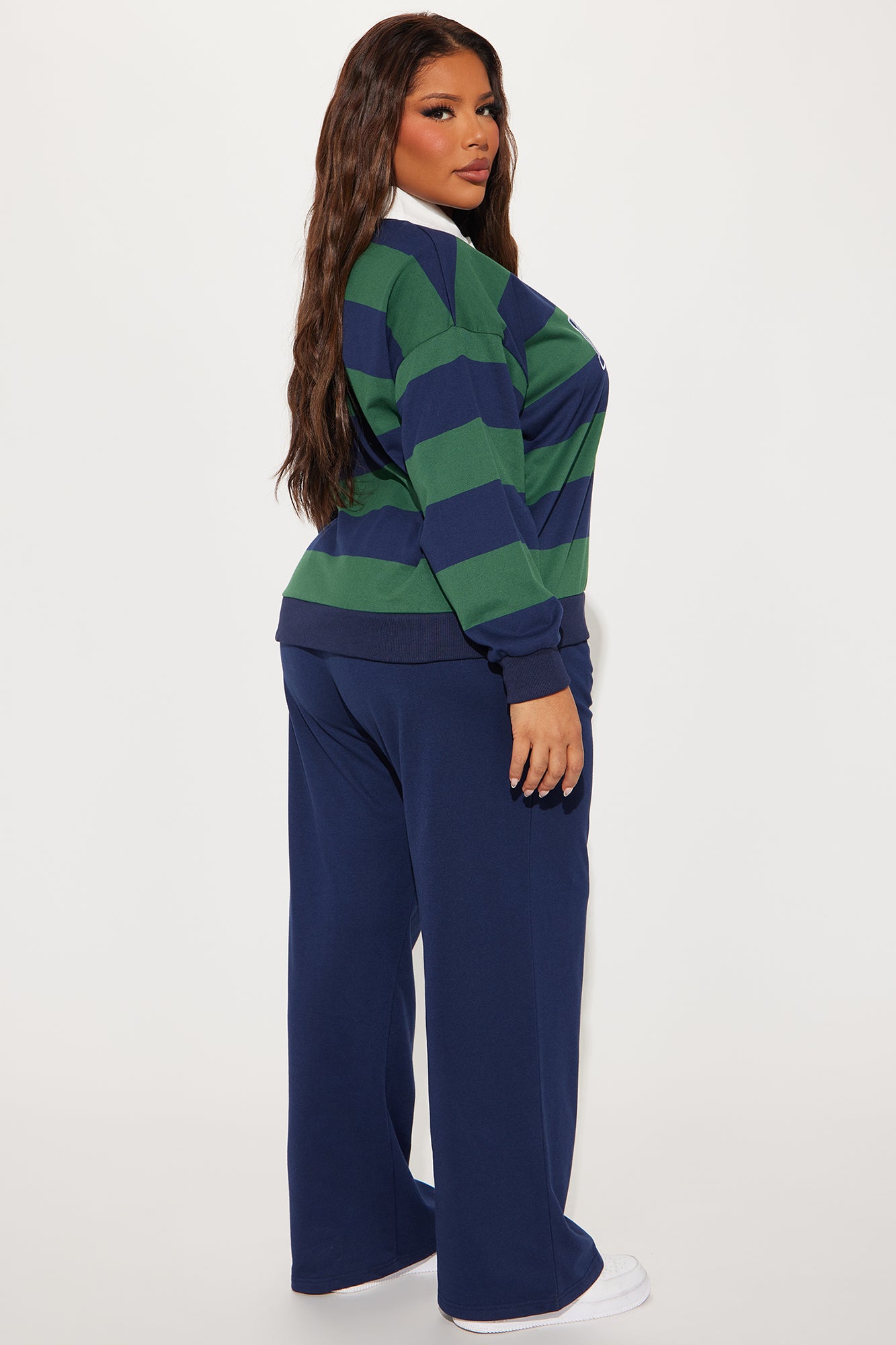 Sporty Day Wide Leg Pant Set - Hunter