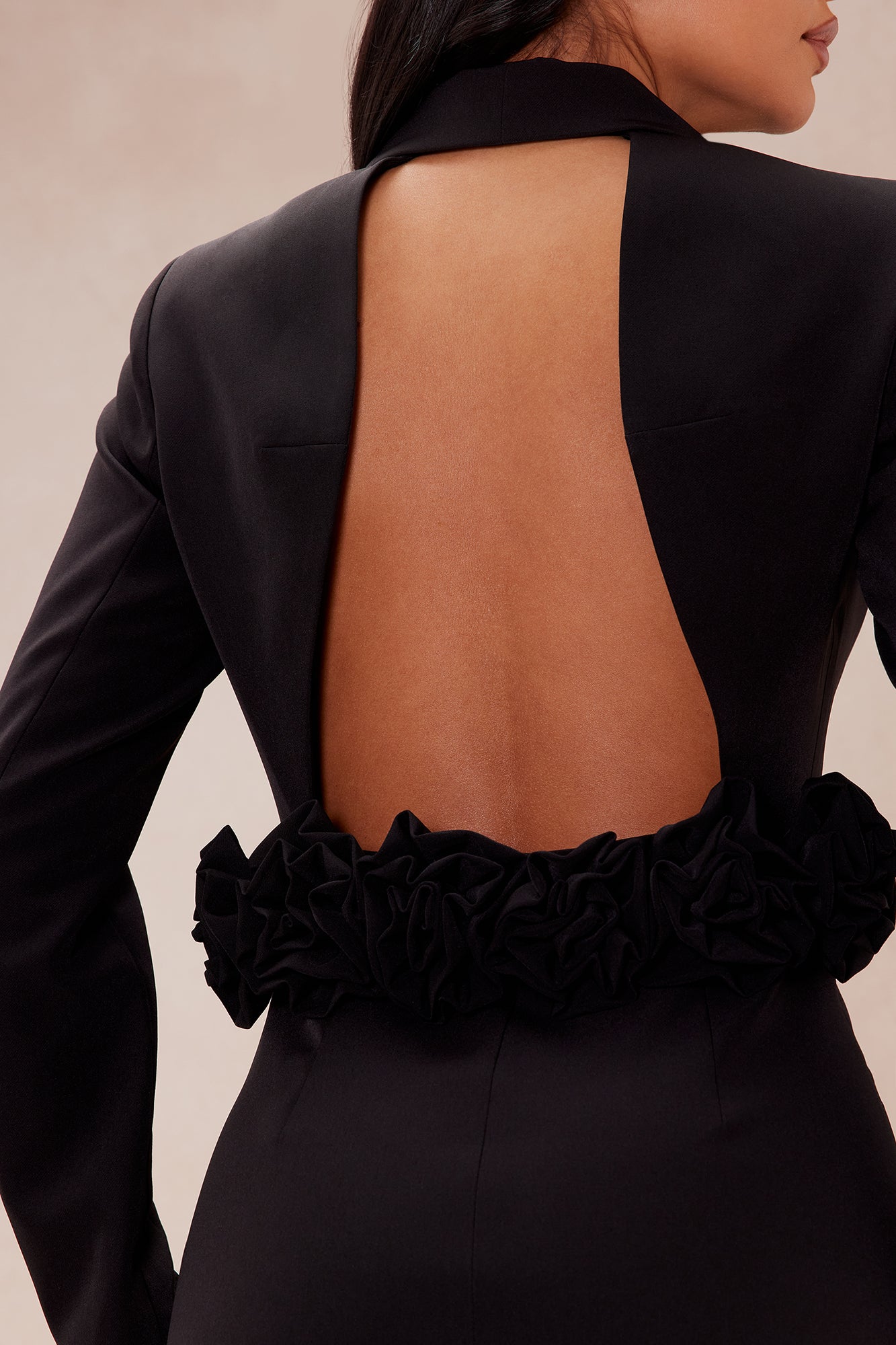 Claire Backless Blazer Dress - Black