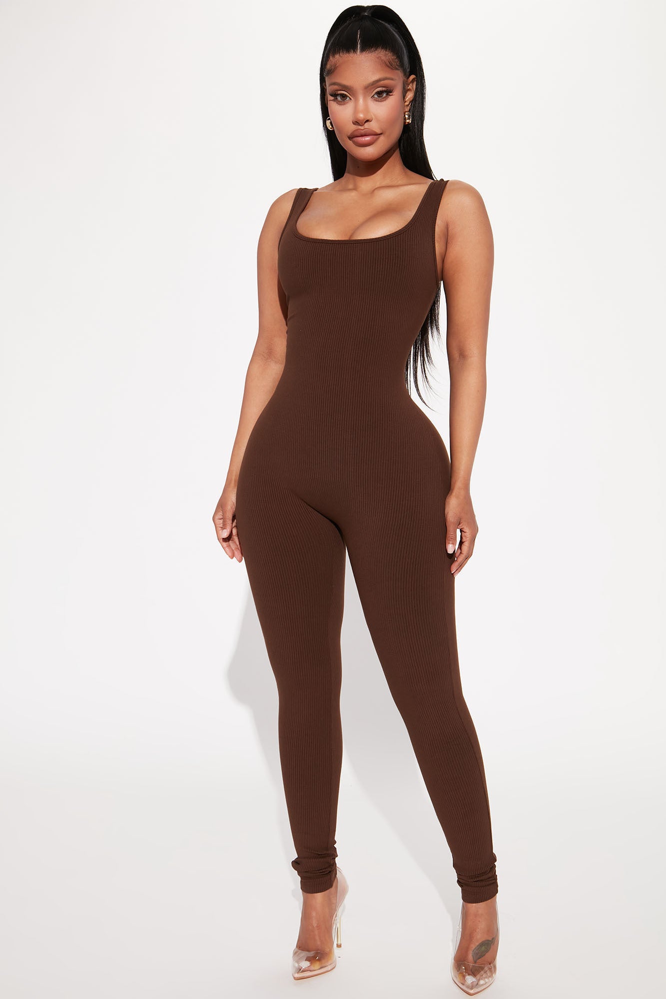 Nova Boost Snatched Jumpsuit - Chocolate