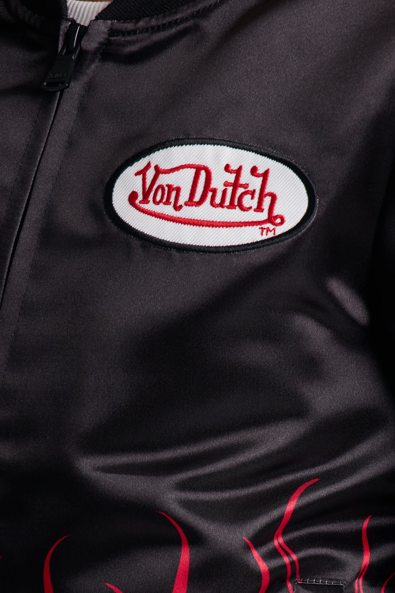 Mini Von Dutch Heat Satin Bomber Jacket - Black