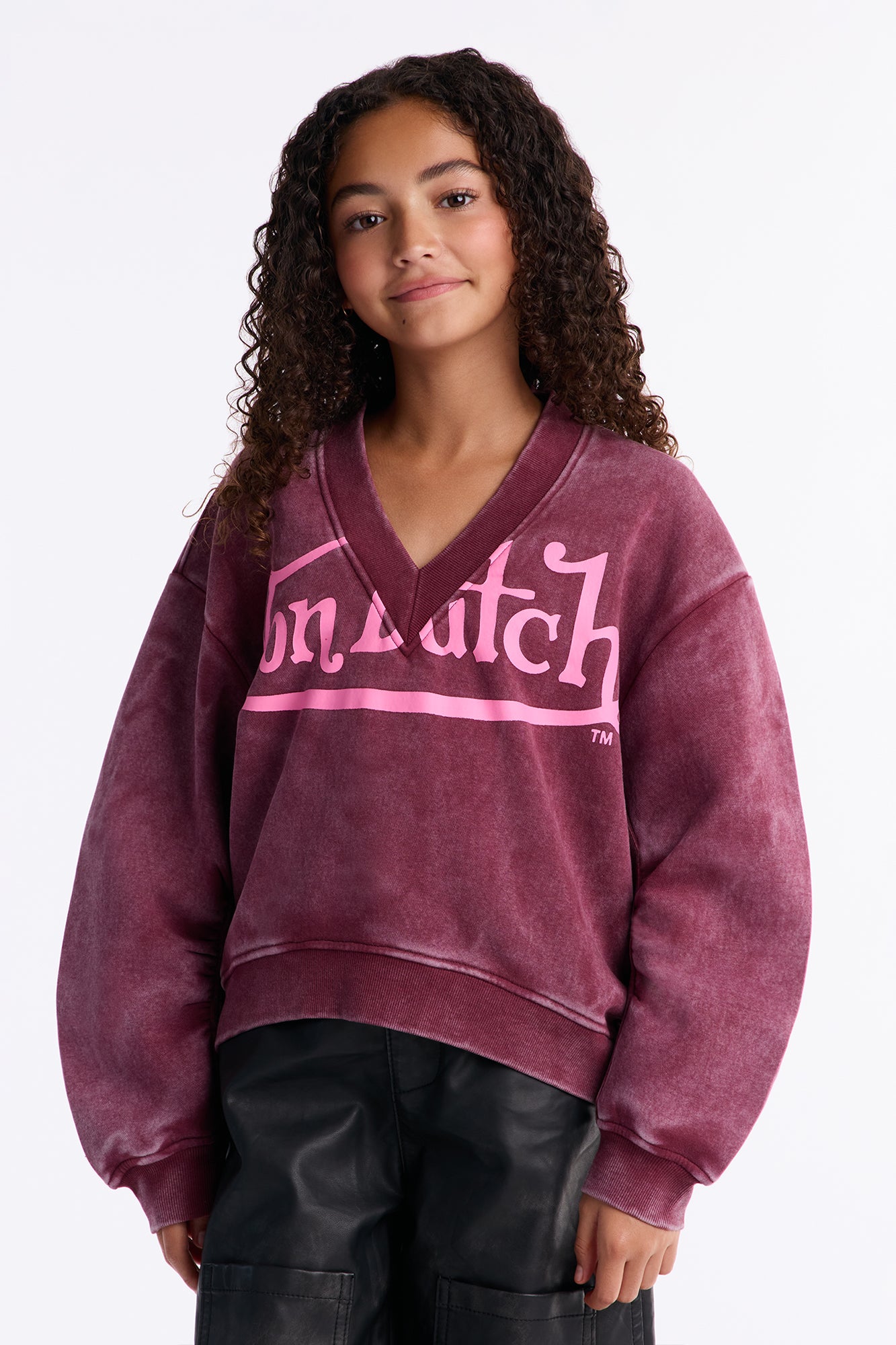 Mini Von Dutch Babe Washed Sweatshirt - Wine