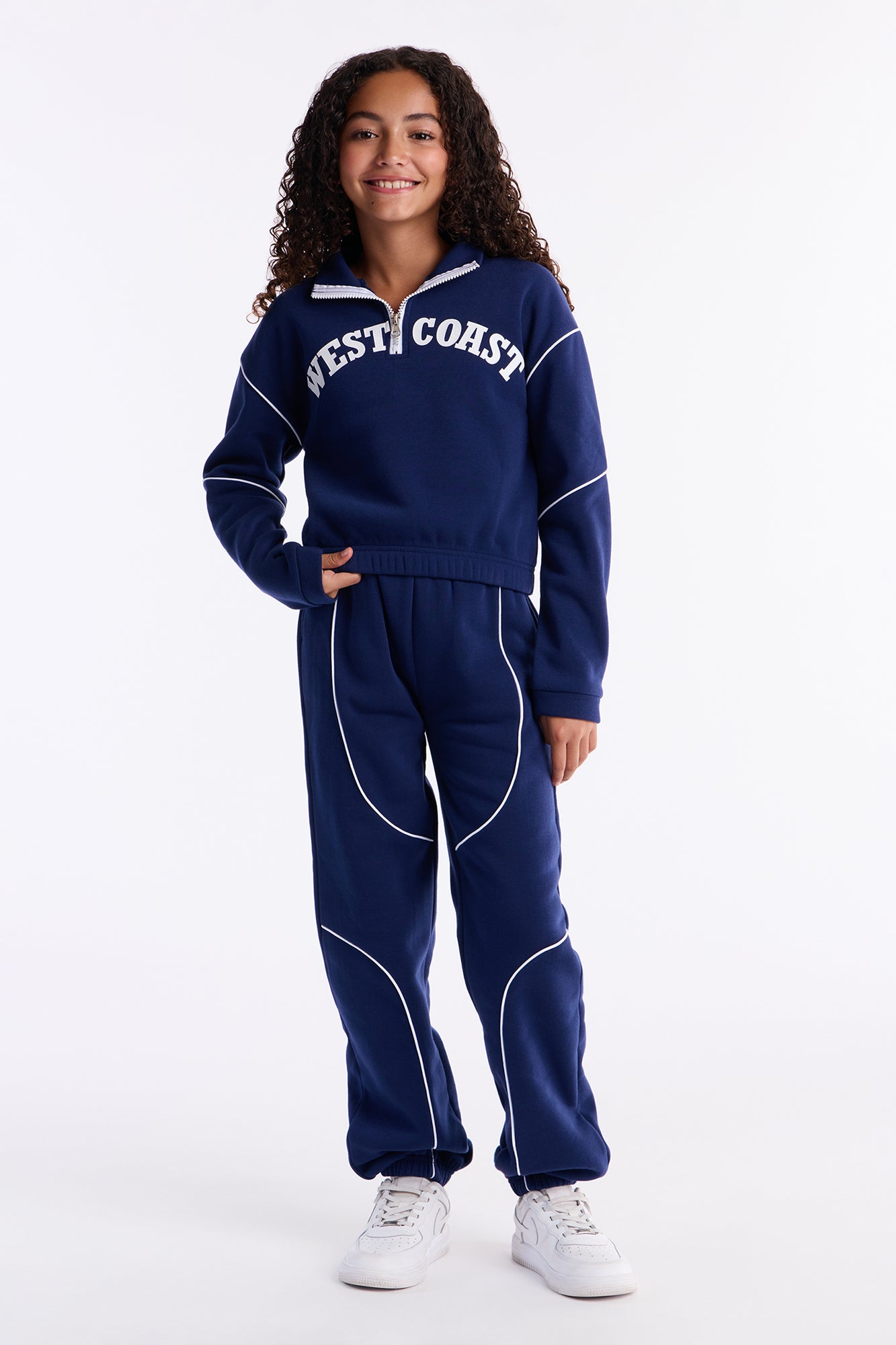 Mini West Coast Fleece Jogger Set - Navy