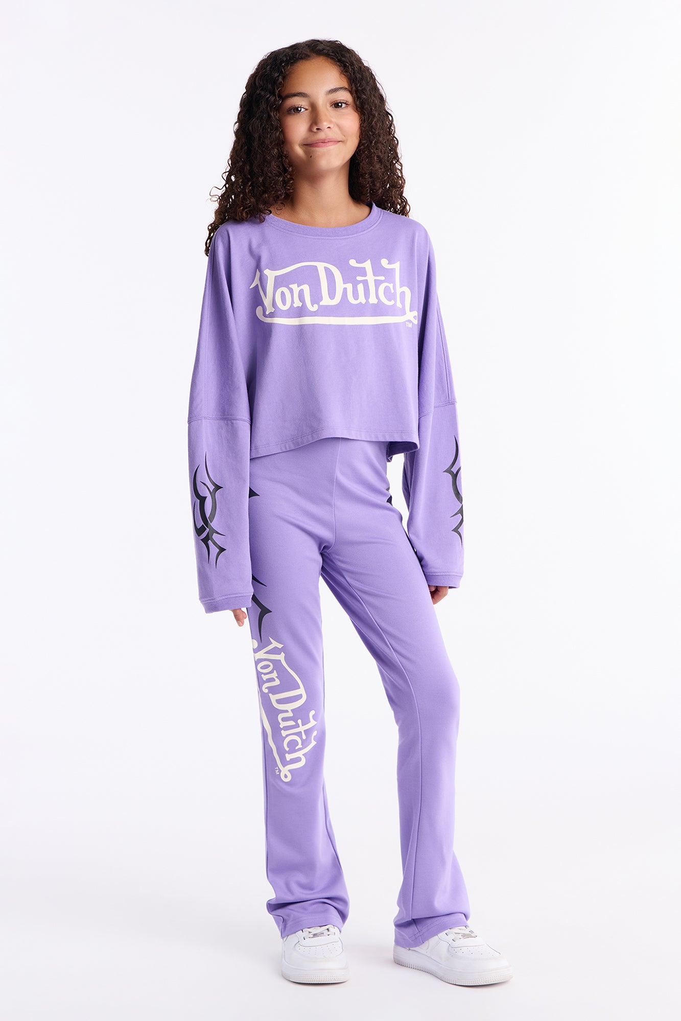 Mini Von Dutch Twisted Edges Flare Pant - Purple