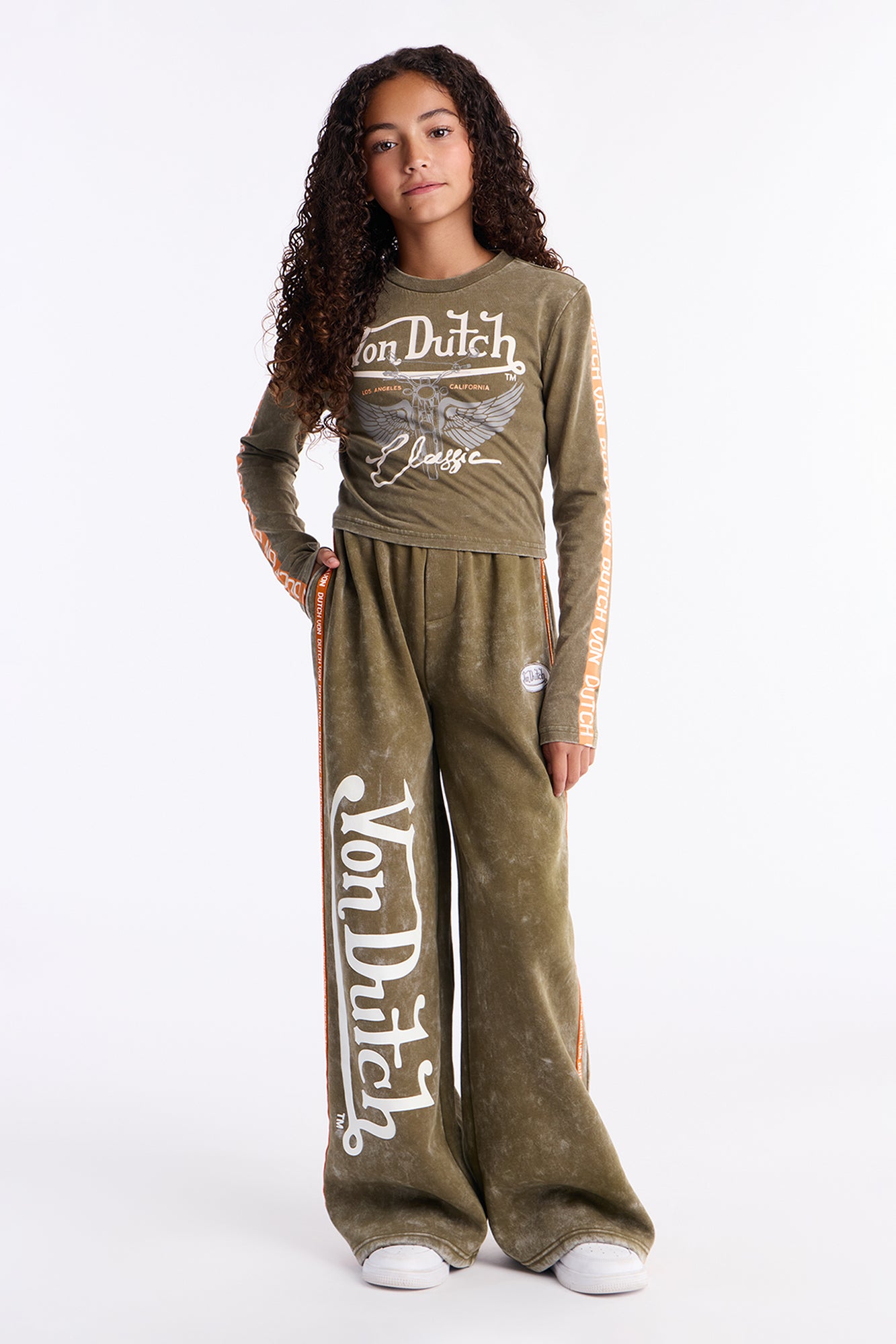 Mini Von Dutch Washed Pants - Olive