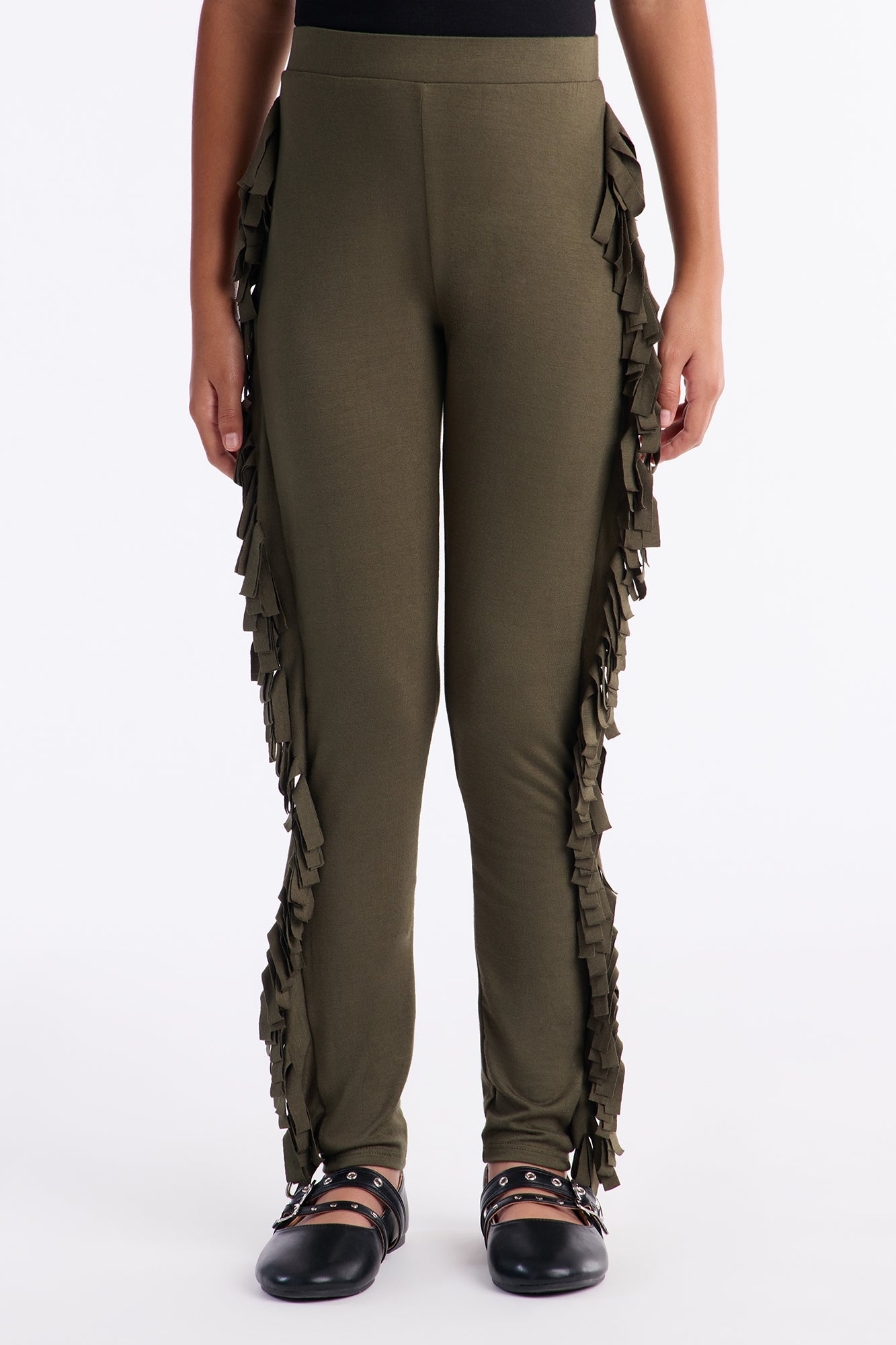 Mini Shake It Like a Fringe Shaker Legging - Military Green