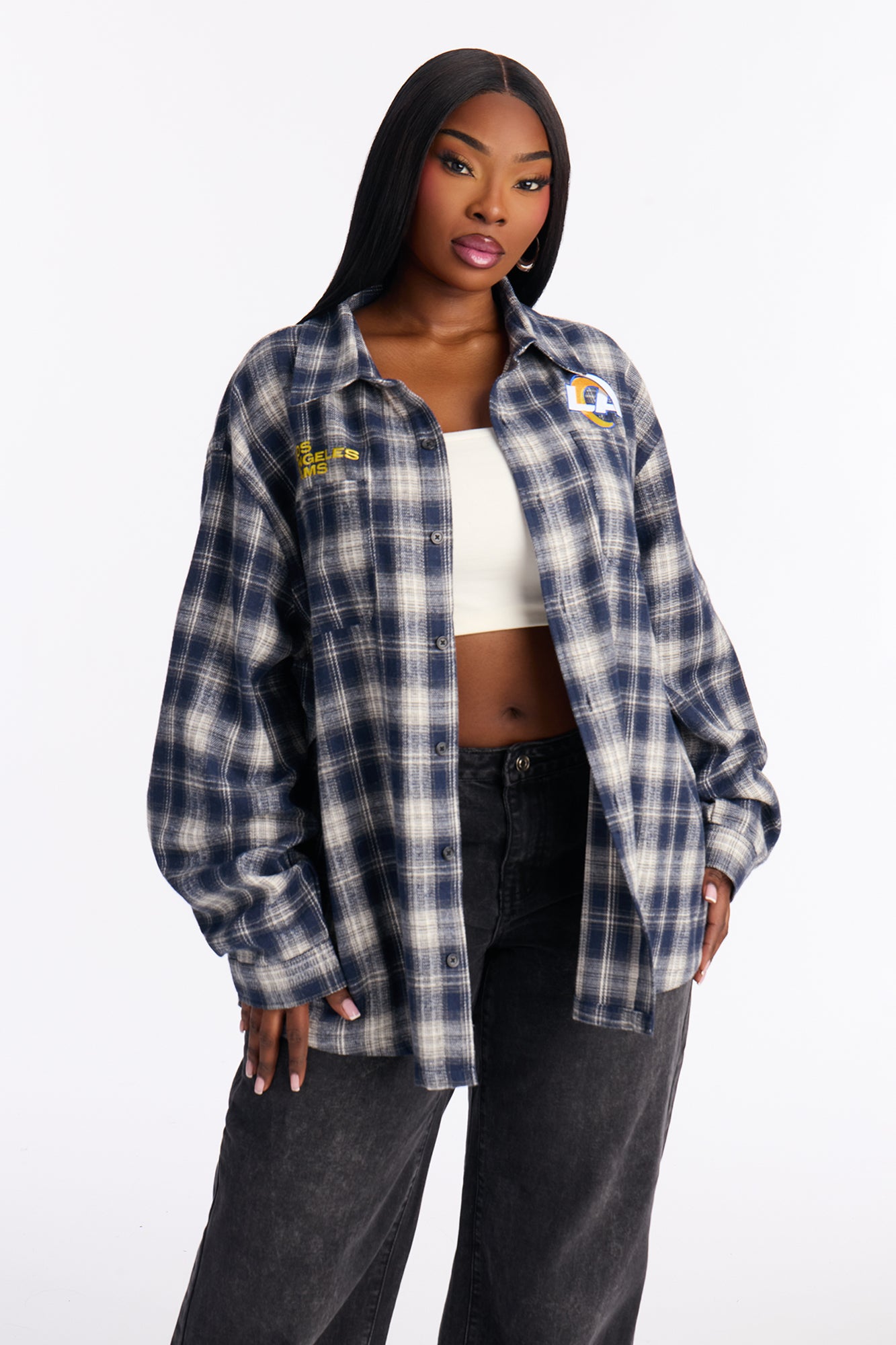 NFL Rams Plaid Flannel - Blue/combo