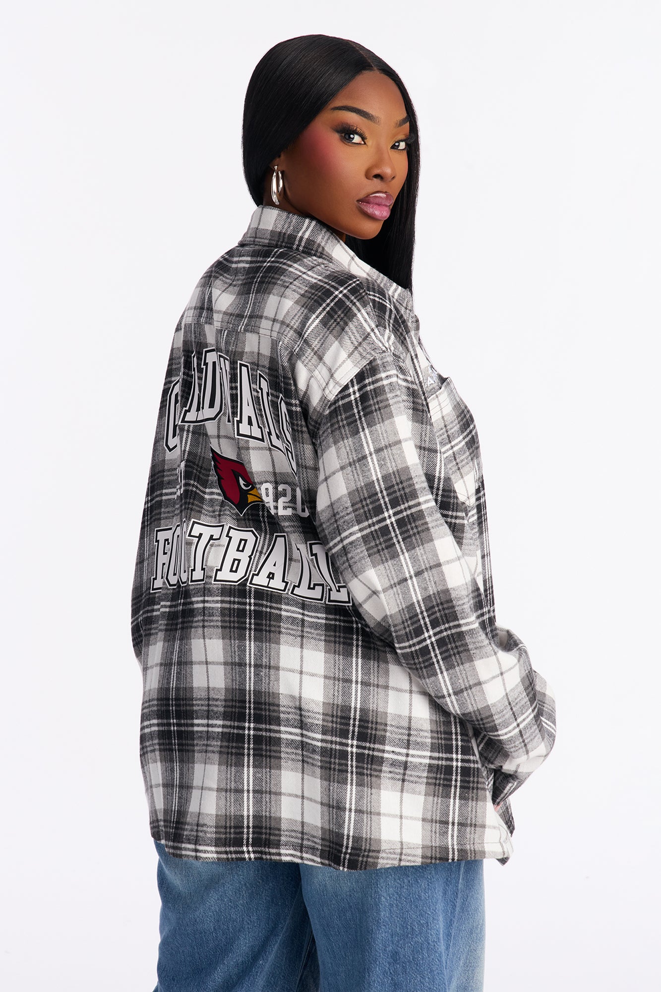 NFL Arizona Cardinals Plaid Flannel - Black/combo