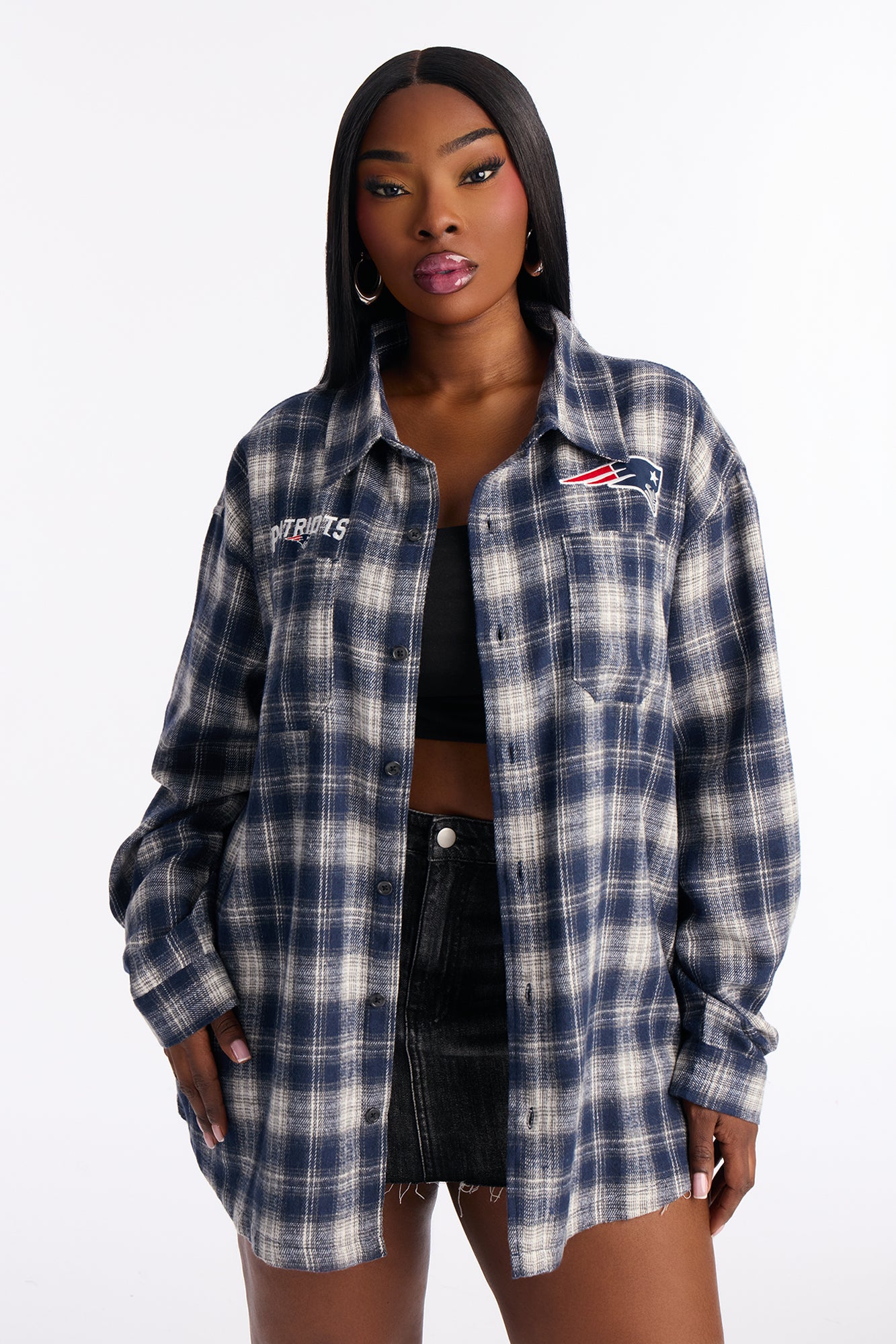 NFL Patriots Plaid Flannel - Blue/combo