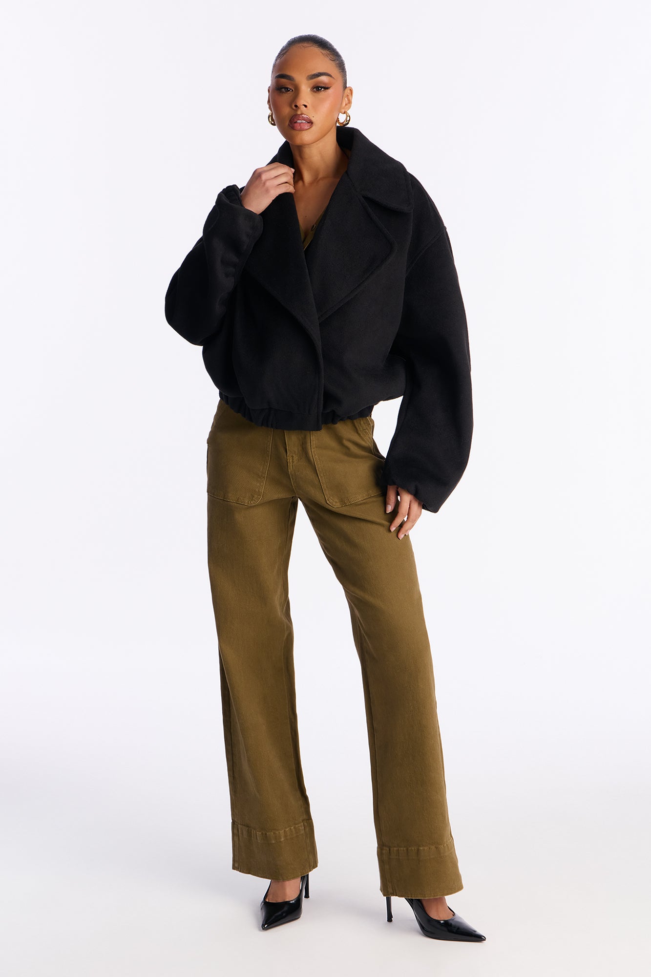 Oaklynn Oversized Slouch Coat - Black