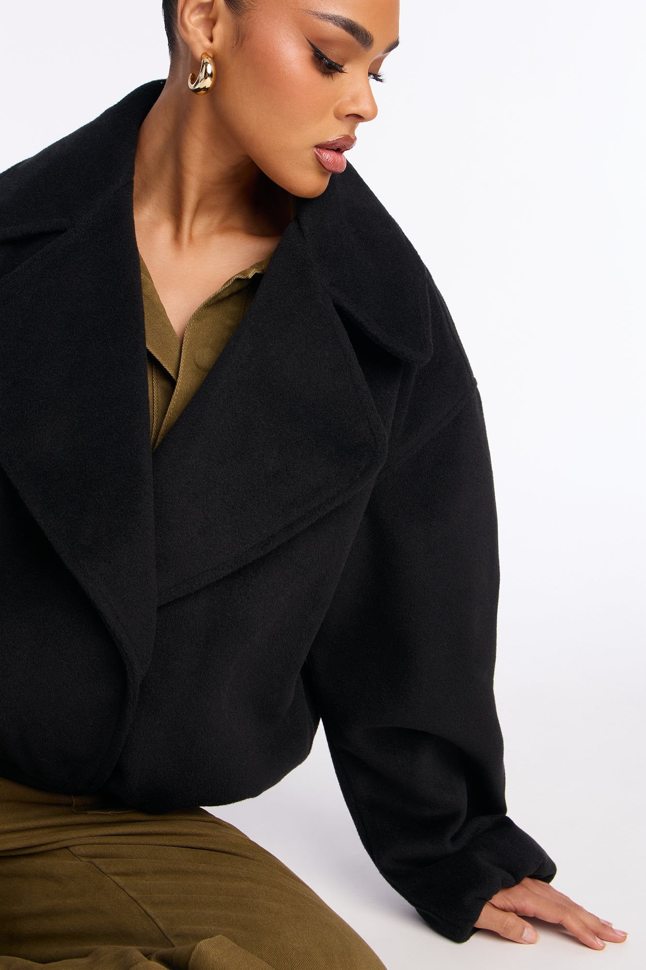 Oaklynn Oversized Slouch Coat - Black