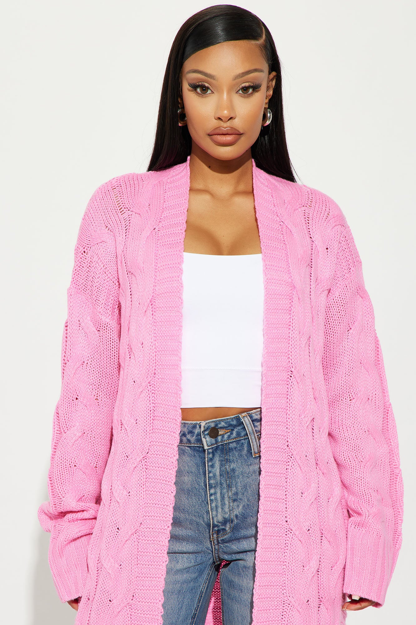 Aneria Long Cardigan - Pink