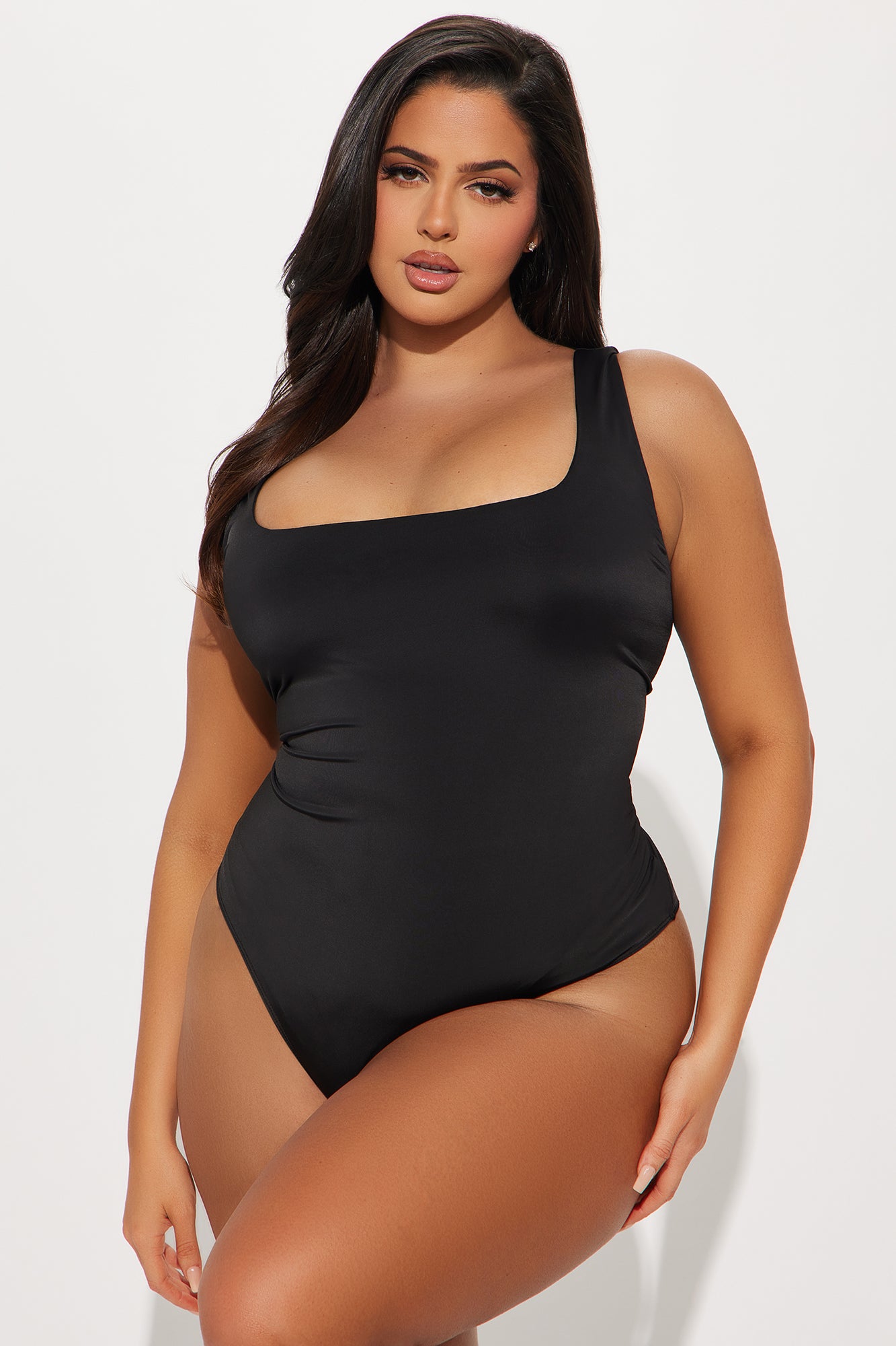 Back To Basic Double Lined Bodysuit - Black