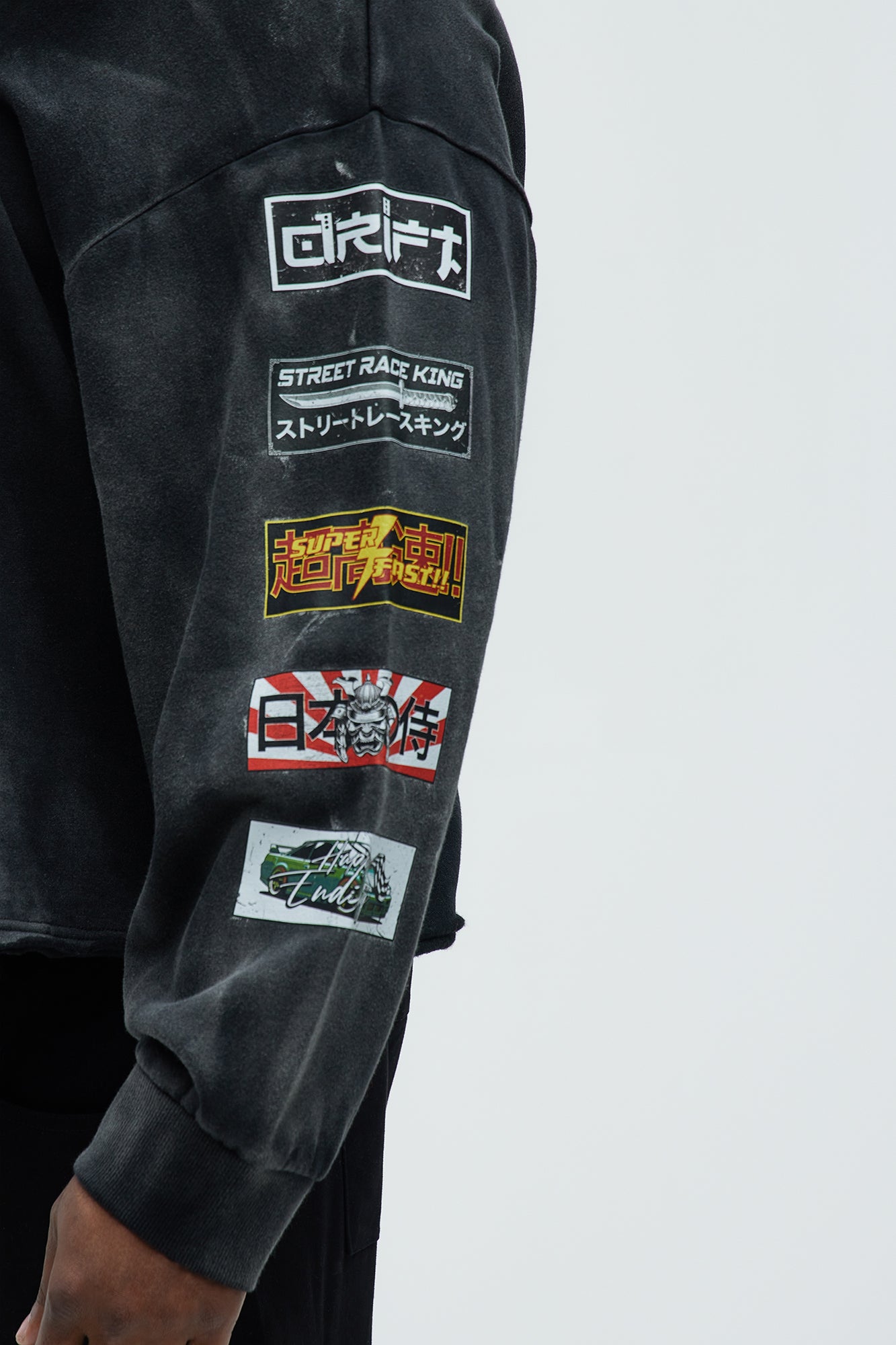 Tayson Speed Demons Boxy Hoodie - Black Wash