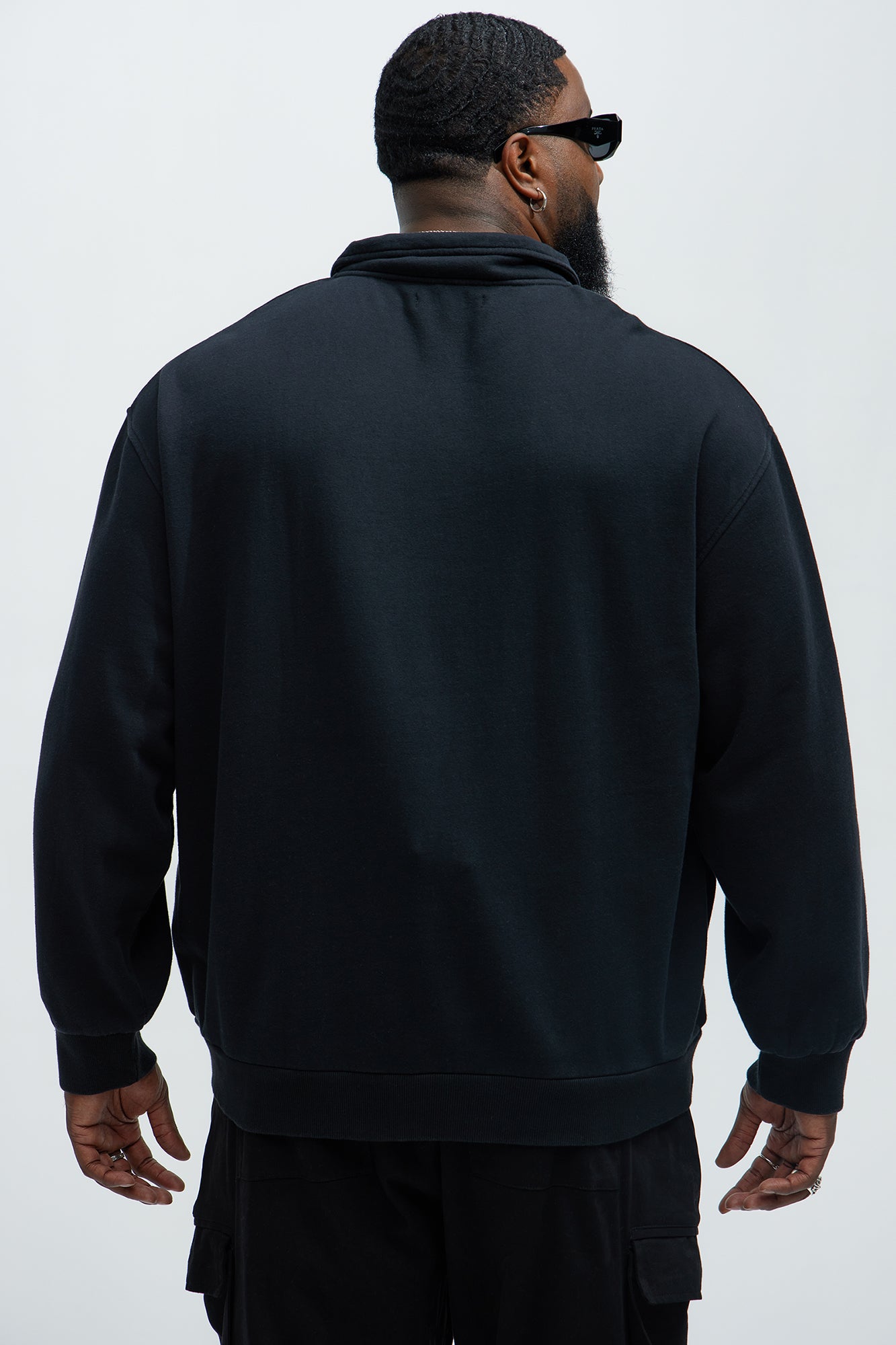 Tayson Die Rich Quarter Zip Sweatshirt - Black Wash